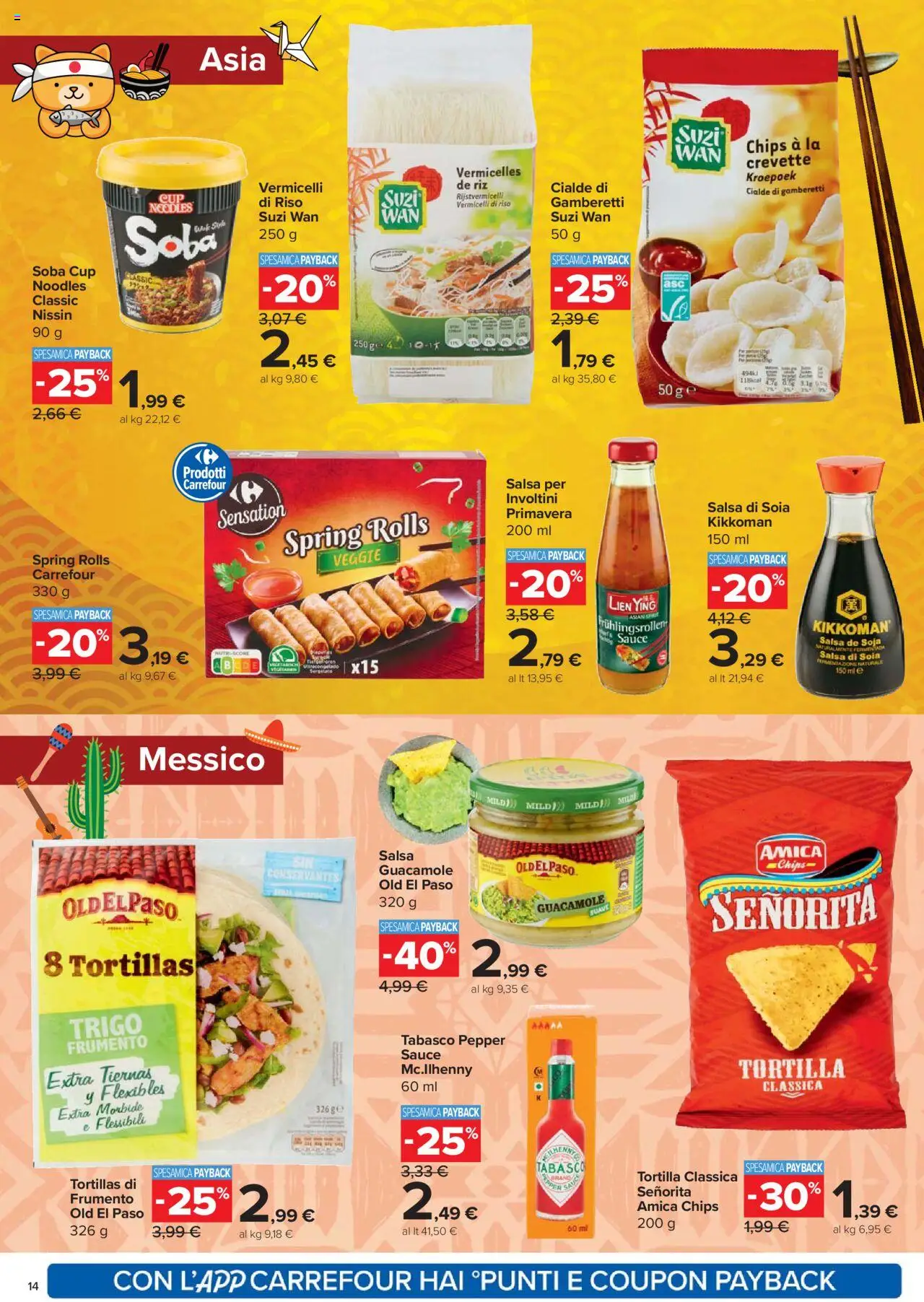 Volantino Carrefour del 18.09.2025 | Pagina: 14 | Prodotti: Riso, Salsa, Tortillas, Gamberetti