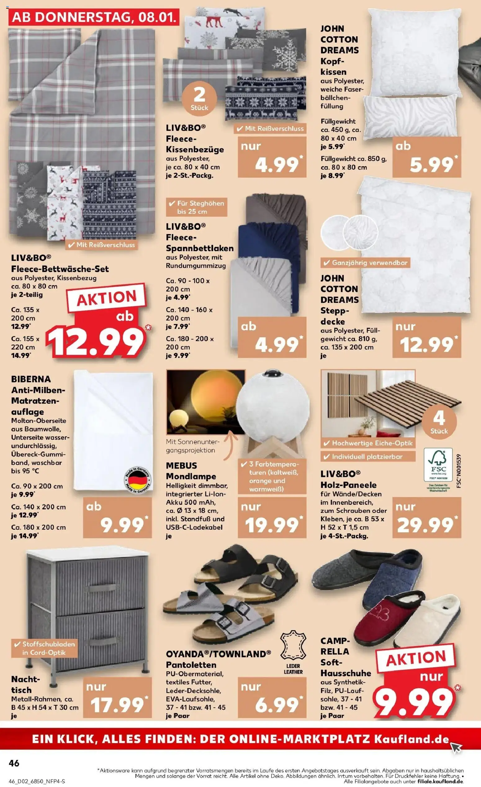 Kaufland prospekt Aalen	 – gültig ab 08.01.2026 | Seite: 46 | Produkte: Kissen, Decke, Tisch, Wasser