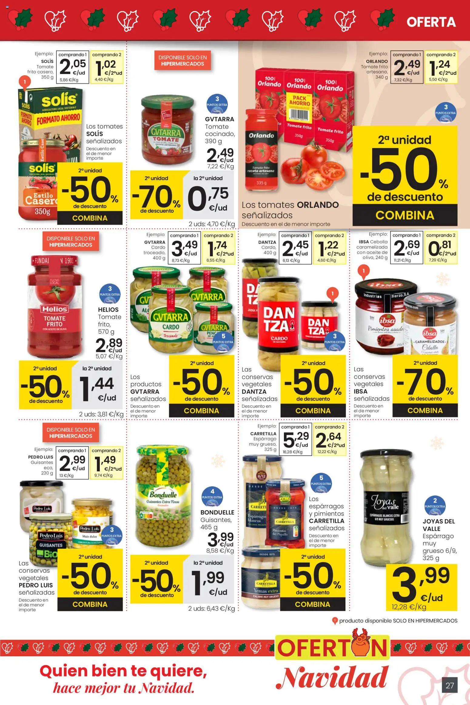 Eroski - Navidad │ válido desde el 18.12.2025 | Página: 27 | Productos: Aceite, Tomates, Νερό καρύδας, Té