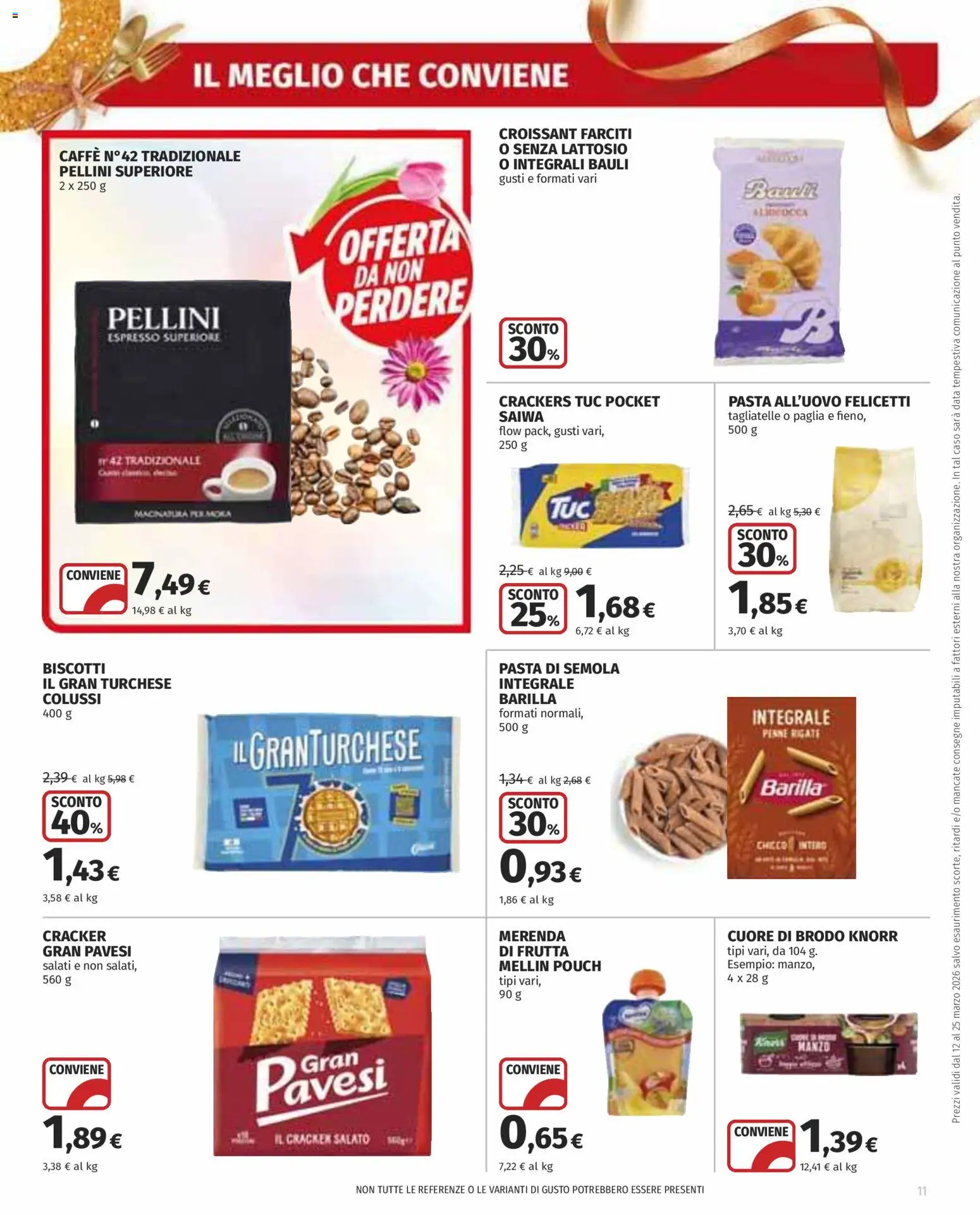 Volantino COOP del 12.03.2026 | Pagina: 11 | Prodotti: Tagliatelle, Frutta, Pasta, Penne