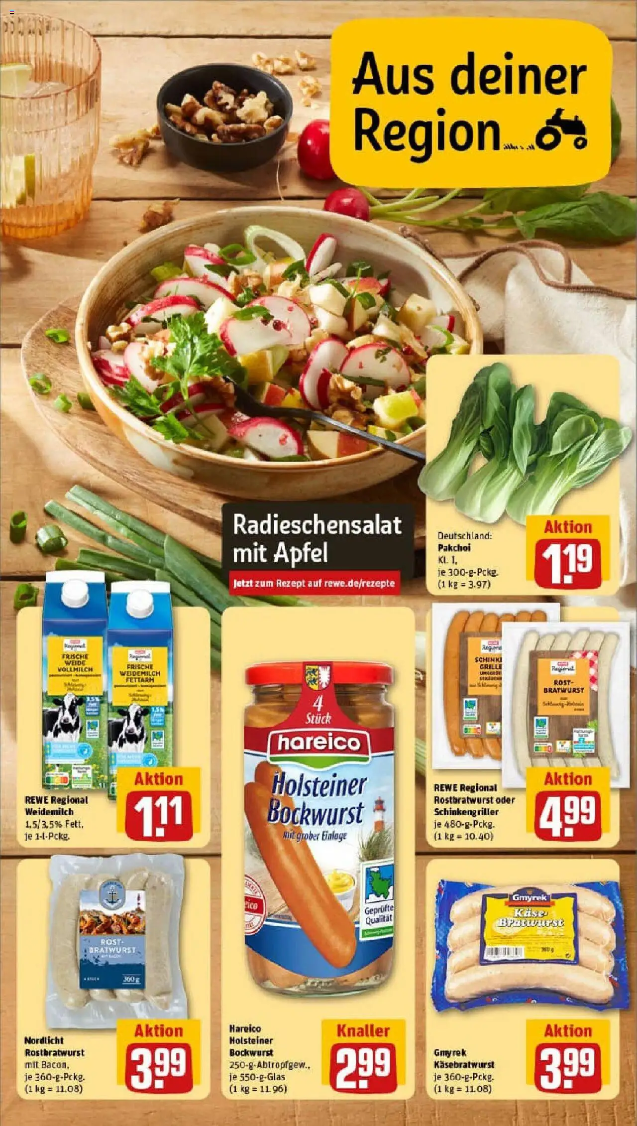 Rewe prospekt Kappeln	 - gültig ab dem 13.07.2025 | Seite: 5 | Produkte: Bockwurst, Käse, Bratwurst, Äpfel