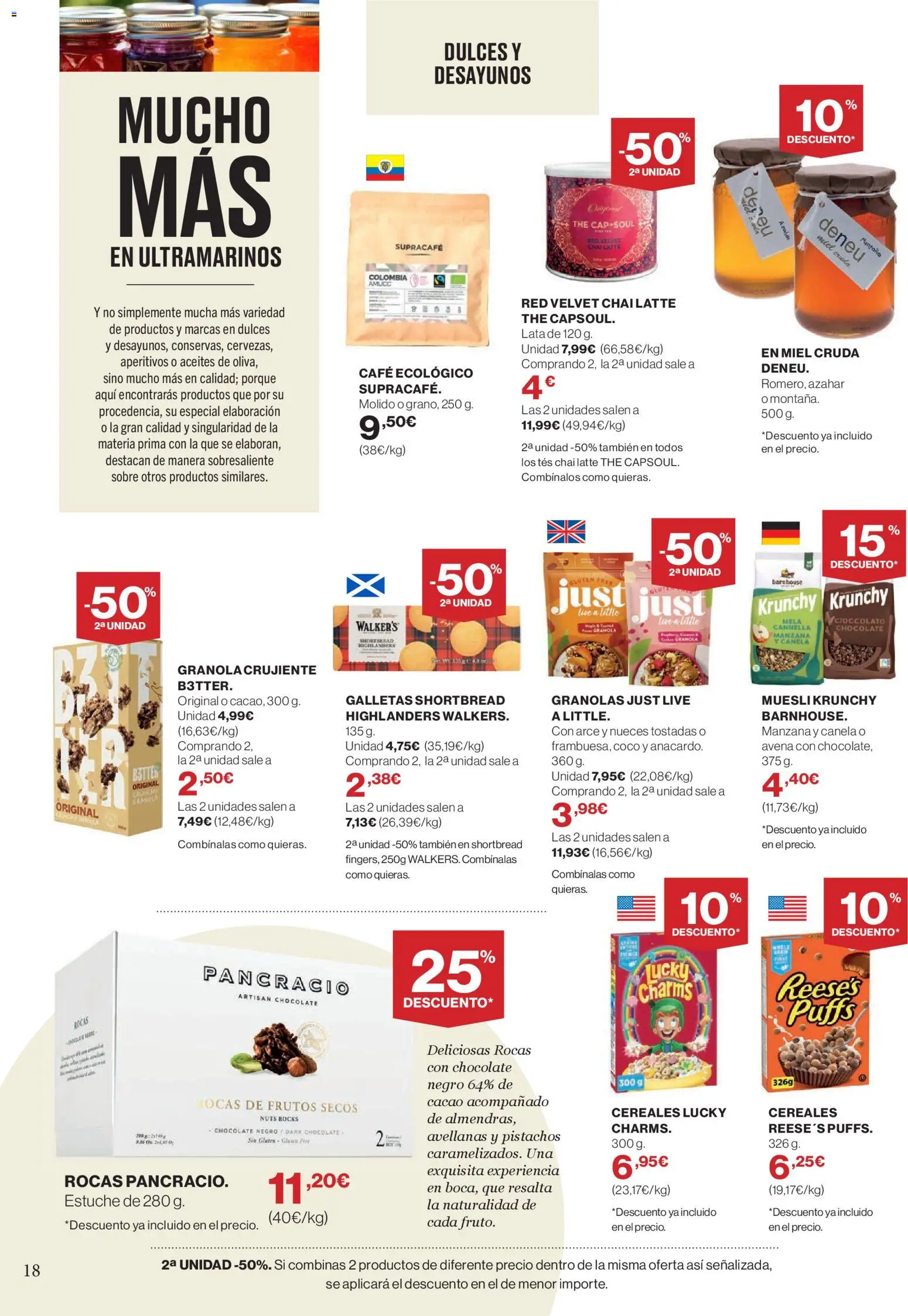 Hipercor - Mucho más para ti │ válido desde el 26.02.2026 | Página: 18 | Productos: Chocolate, Frutos secos, Galletas, Φρυγανιές σικάλεως