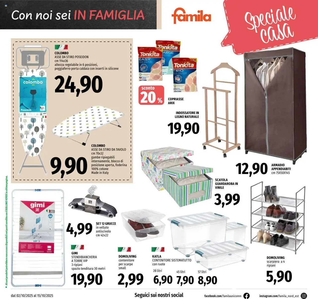 Volantino Famila del 02.10.2025 | Pagina: 26 | Prodotti: Guardaroba, Contenitore, Scarpiera, Appendiabiti
