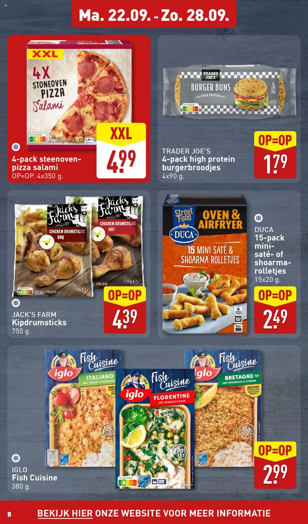  | Pagina: 8 | Producten: Spinazie, Tomaat, Kaas, Oven