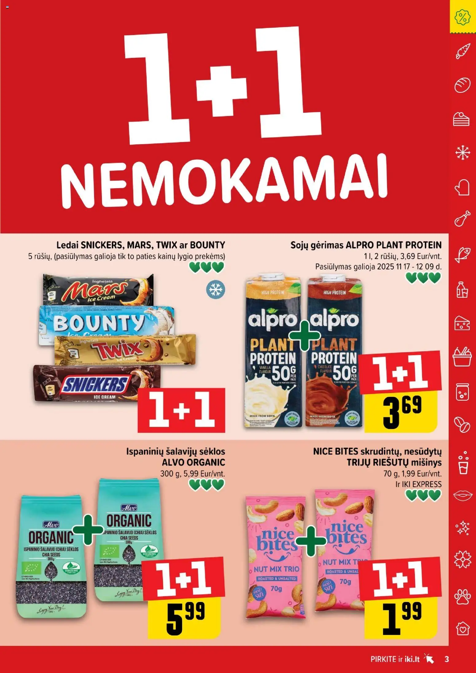 IKI akcijos nuo 01.12.2025 | Puslapis: 3 | Prekių: Ledai, Sėklos