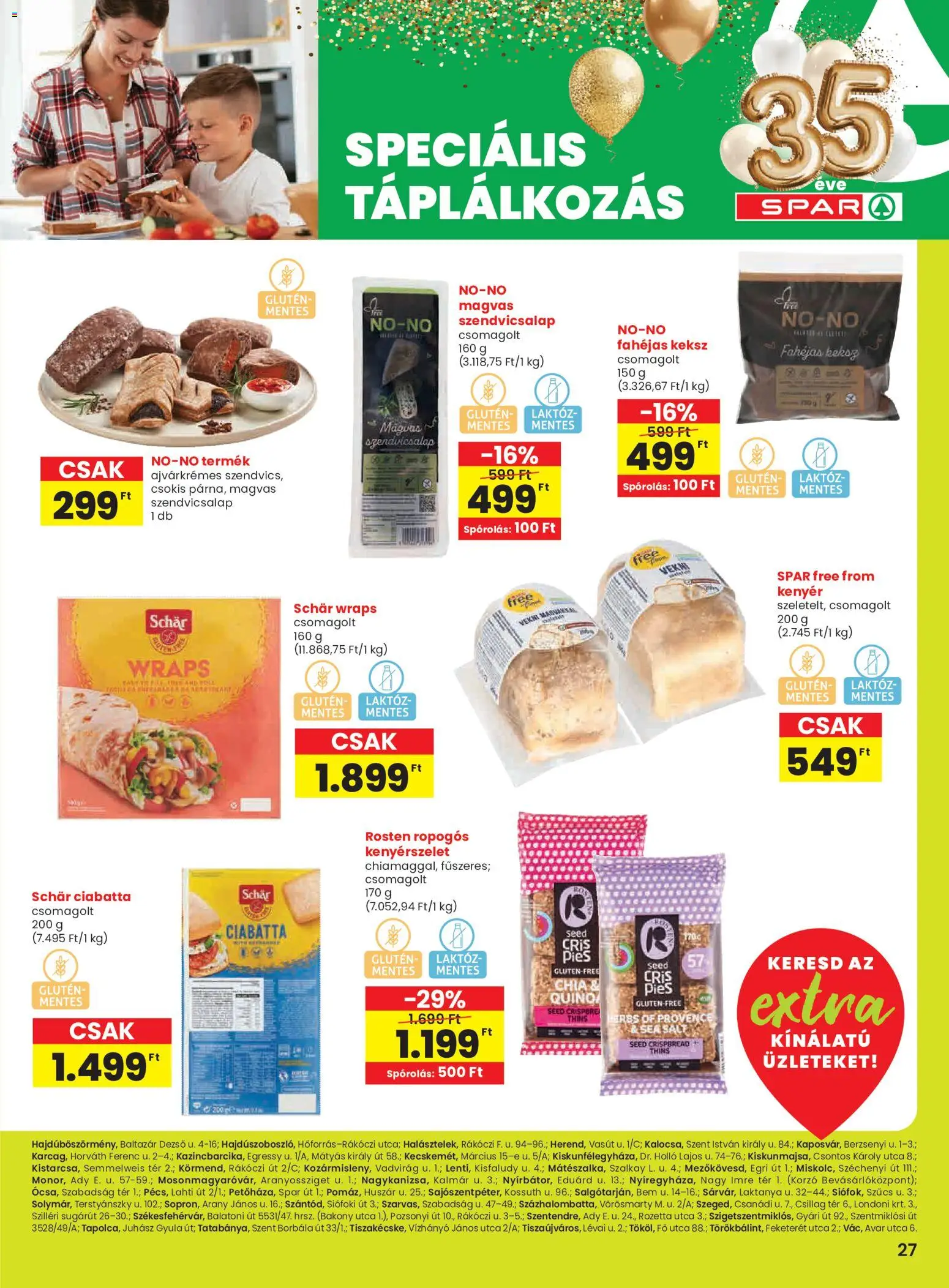 Spar akciós ujság - amely érvényes a következő dátumtól: 19.02.2026 | Oldal: 4 | Termékek: Ciabatta, Kenyér, Keksz