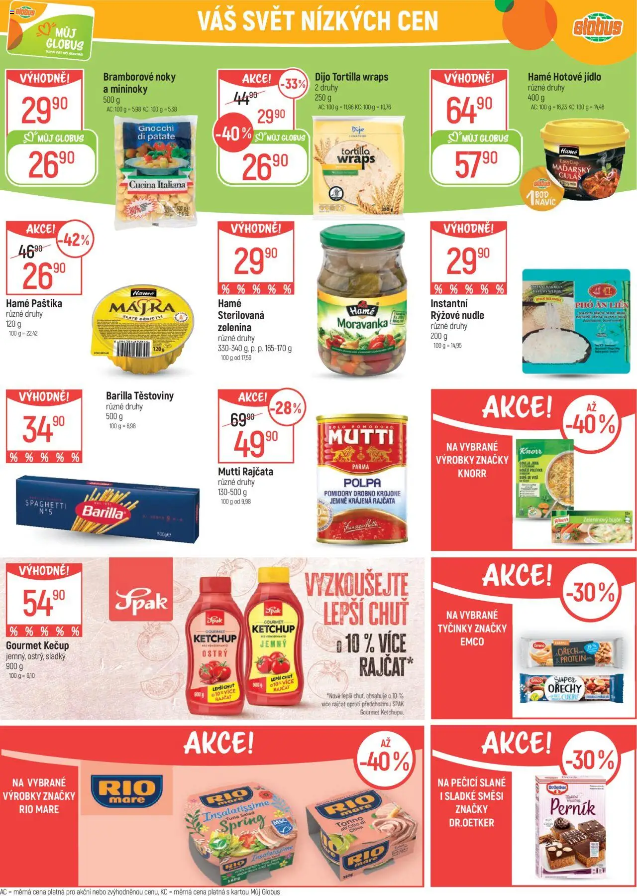 Globus leták - Ostrava od 11.06.2025 | Strana: 28 | Produkty: Těstoviny Barilla, Krájená rajčata, Paštika Májka, Paštika