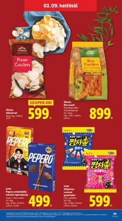 Vitasia Rizs snack*, Thai jellegű chilis / Ázsiai jellegű mix 125 / 150 g; 1 kg = 7192 / 5994 Ft - amely érvényes a következő dátumtól: 05.02.2026 | Oldal: 69