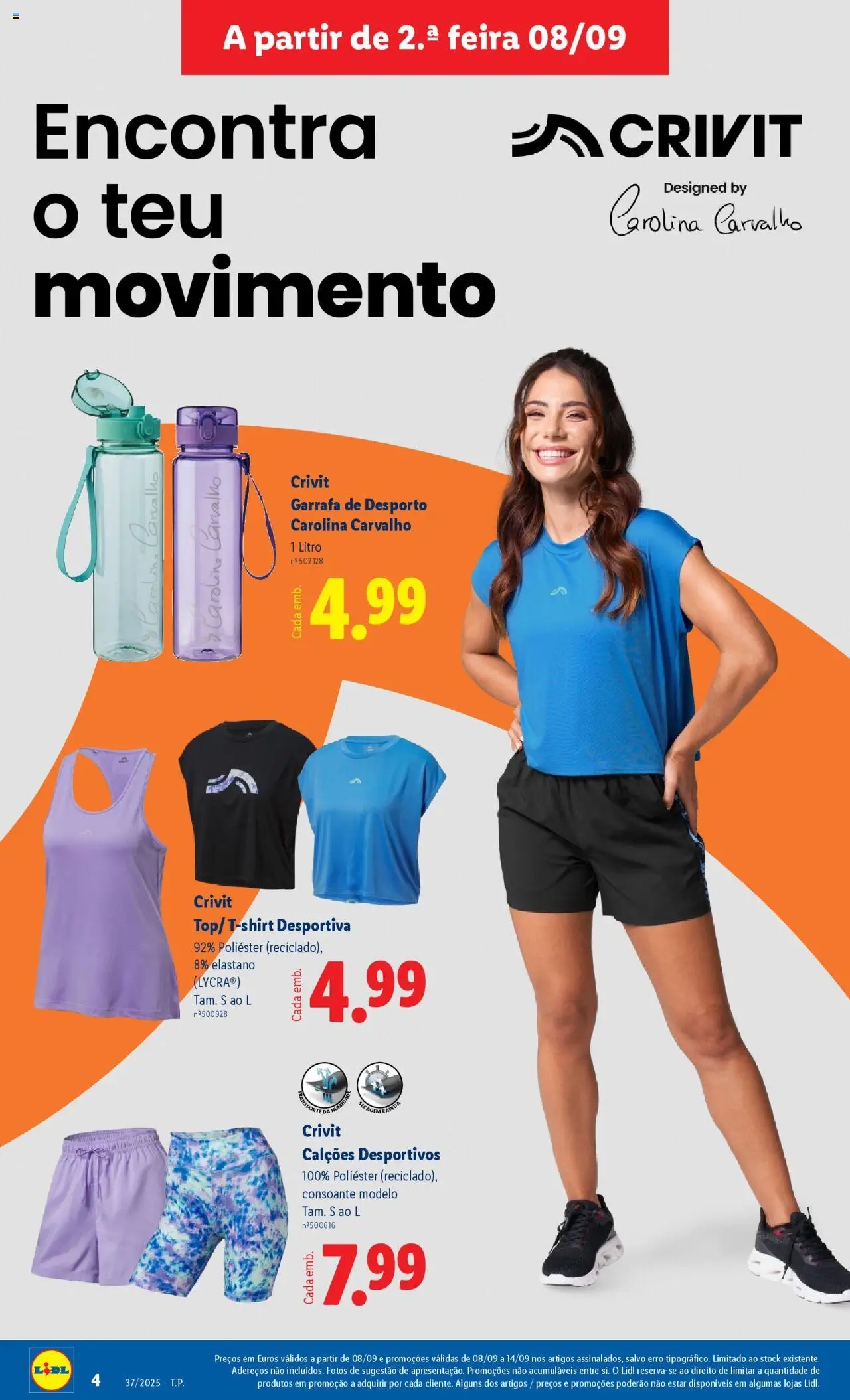 Lidl Novidades │ válido de 08.09.2025 | Página: 4 | Produtos: Top, Calções