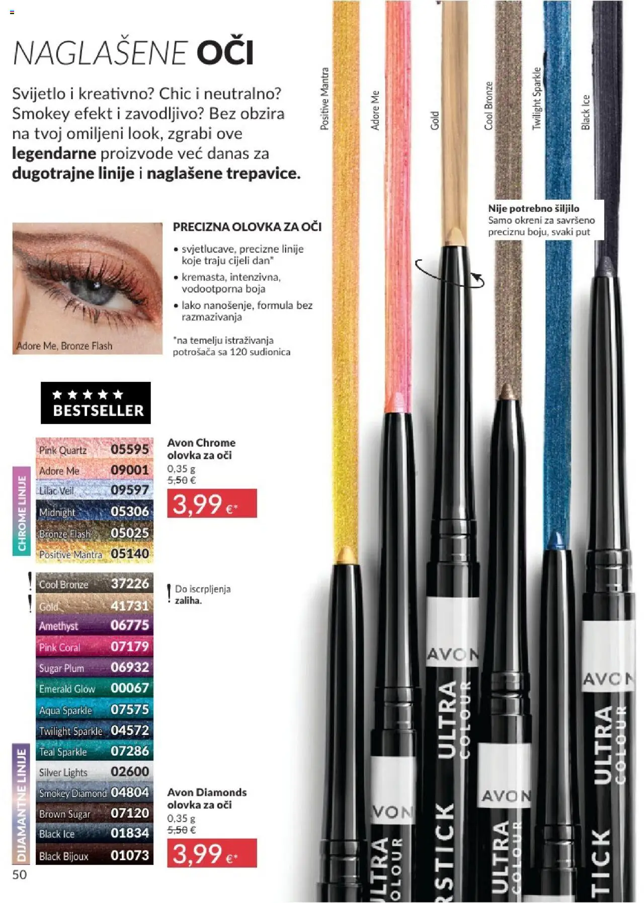 Avon katalog | vrijedi od 01.08.2025 | Stranica: 50 | Proizvodi: Šiljilo, Olovka za oči