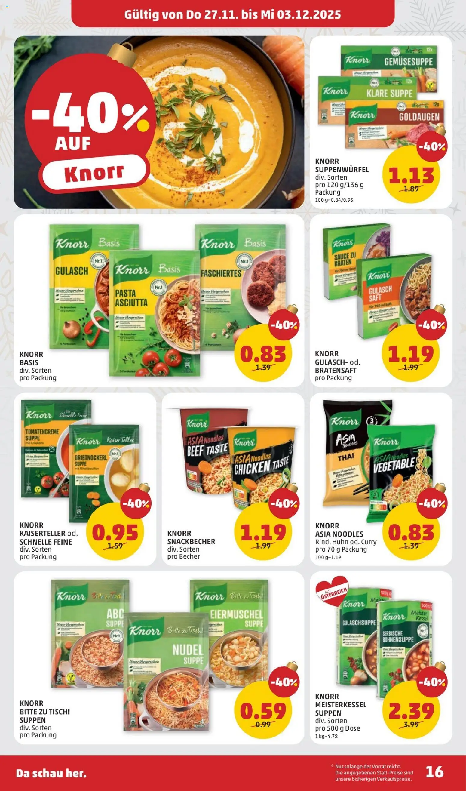 Penny Markt - Black Friday gültig ab 27.11.2025 | Seite: 16 | Produkte: Pasta, Tisch, Saft