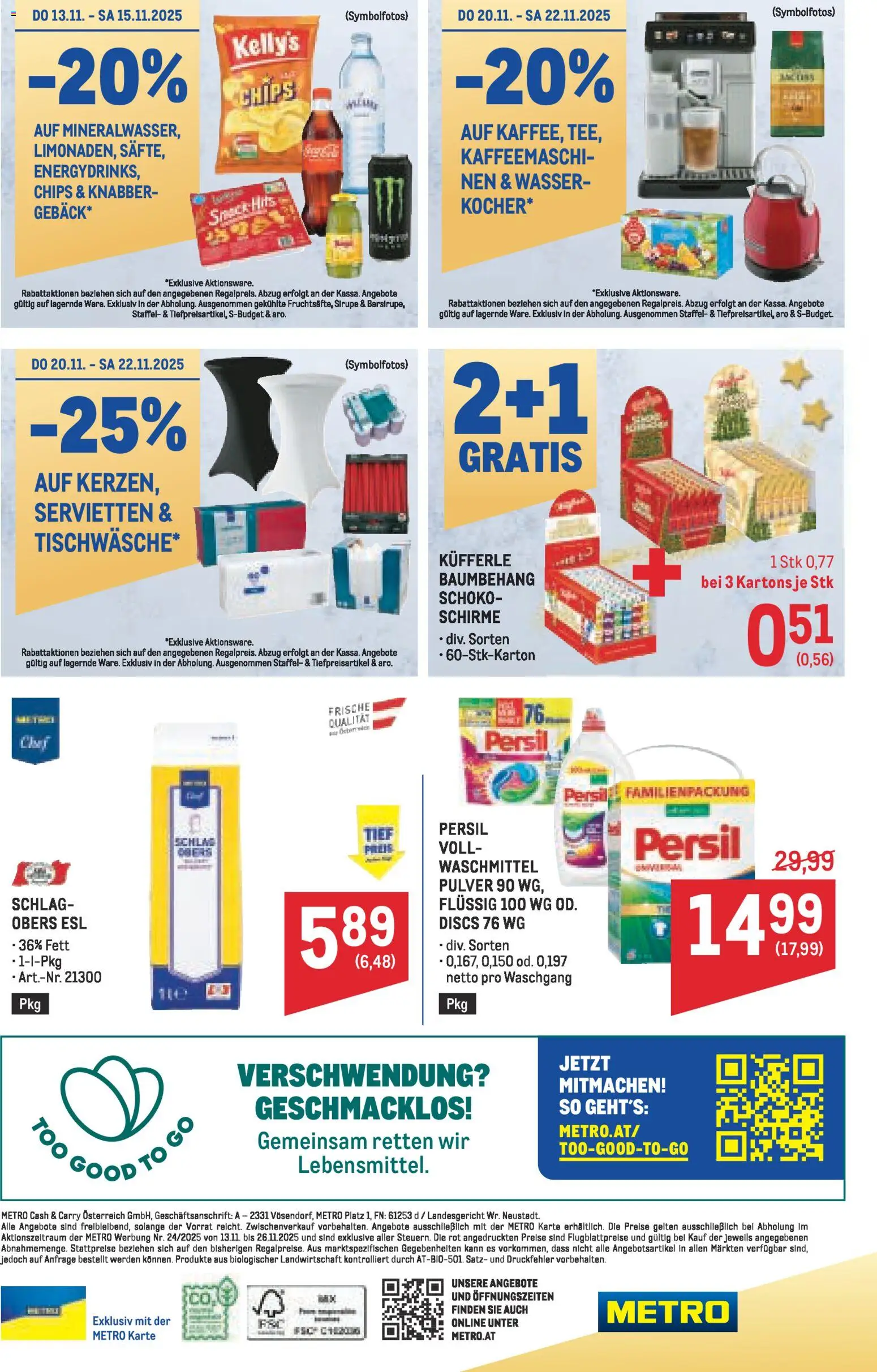 Metro angebote Profi gültig ab 13.11.2025 | Seite: 64 | Produkte: Chips, Wasser, Waschmittel