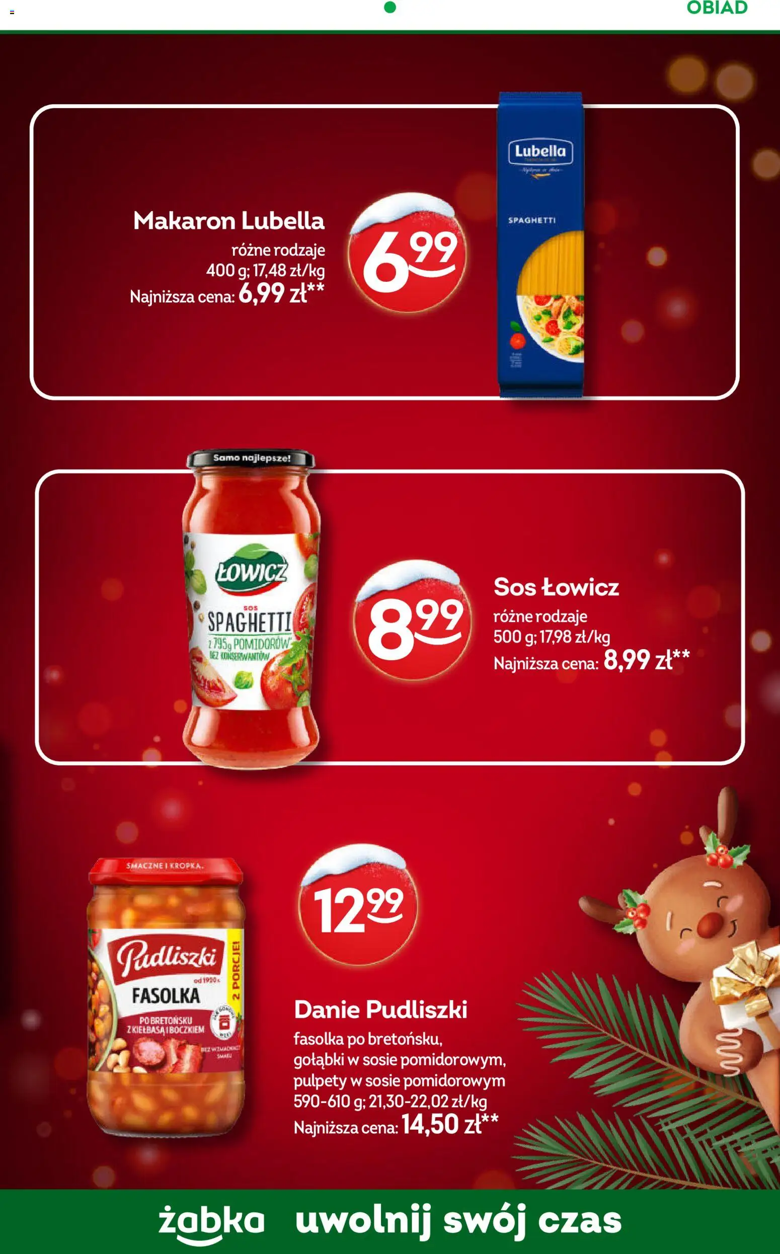 Żabka Gazetka - Codzienne produkty od 17.12.2025 | Strona: 13 | Produkty: Kiełbasa, Makaron, Sos