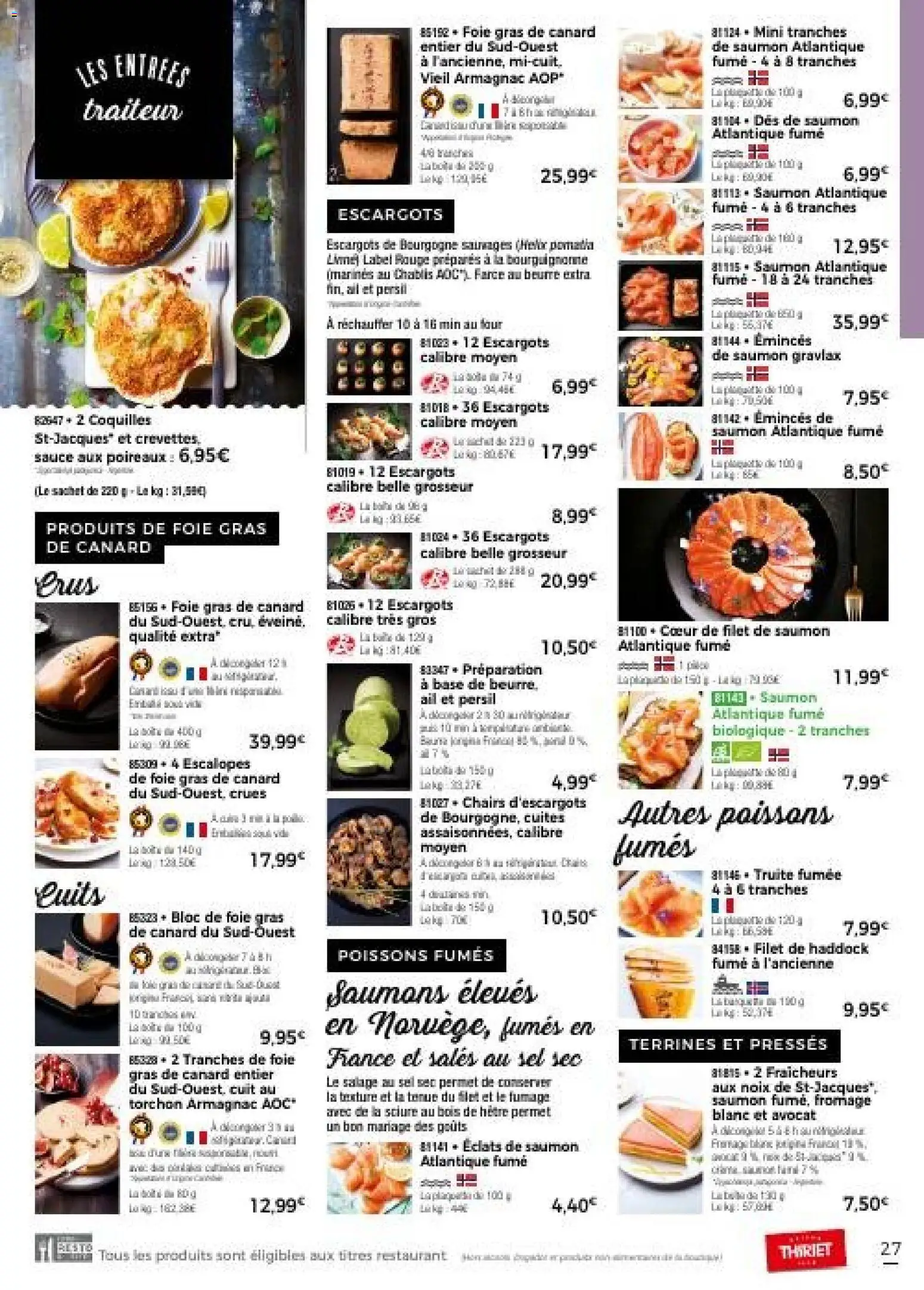 {H1} | Page: 27 | Produits: Ail, Escargots, Filet de saumon, Beurre