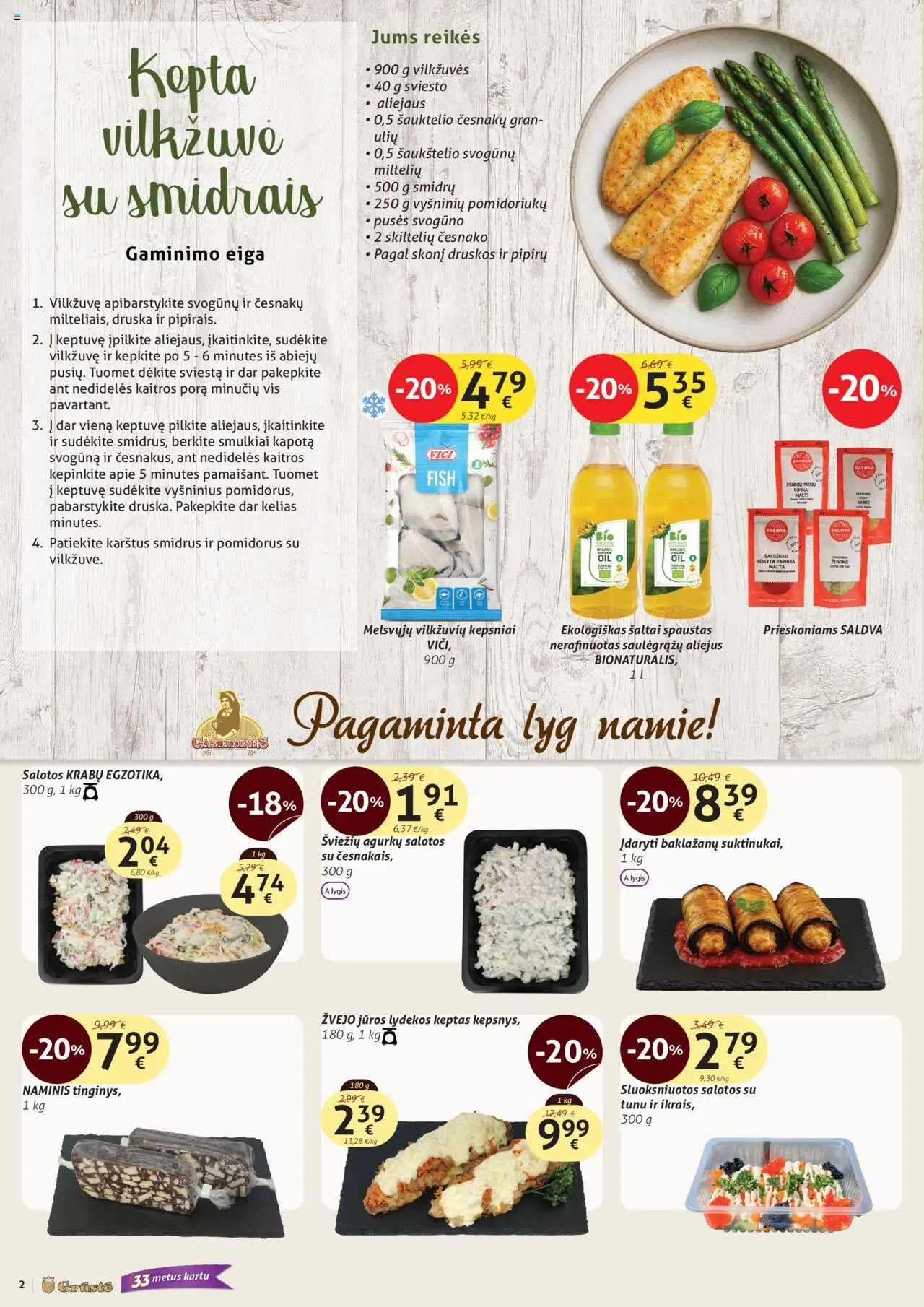 GRUSTE akcijos nuo 11.09.2025 | Puslapis: 2 | Prekių: Salotos, Keptuvė, Aliejus, Druska