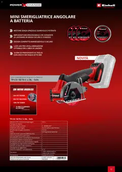 Anteprima del volantino Einhell volantino Elettroutensili  valido a partire dal 17.03.2026 | Pagina: 45 | Prodotti: Disco, Smerigliatrice, Batteria, Caricabatterie