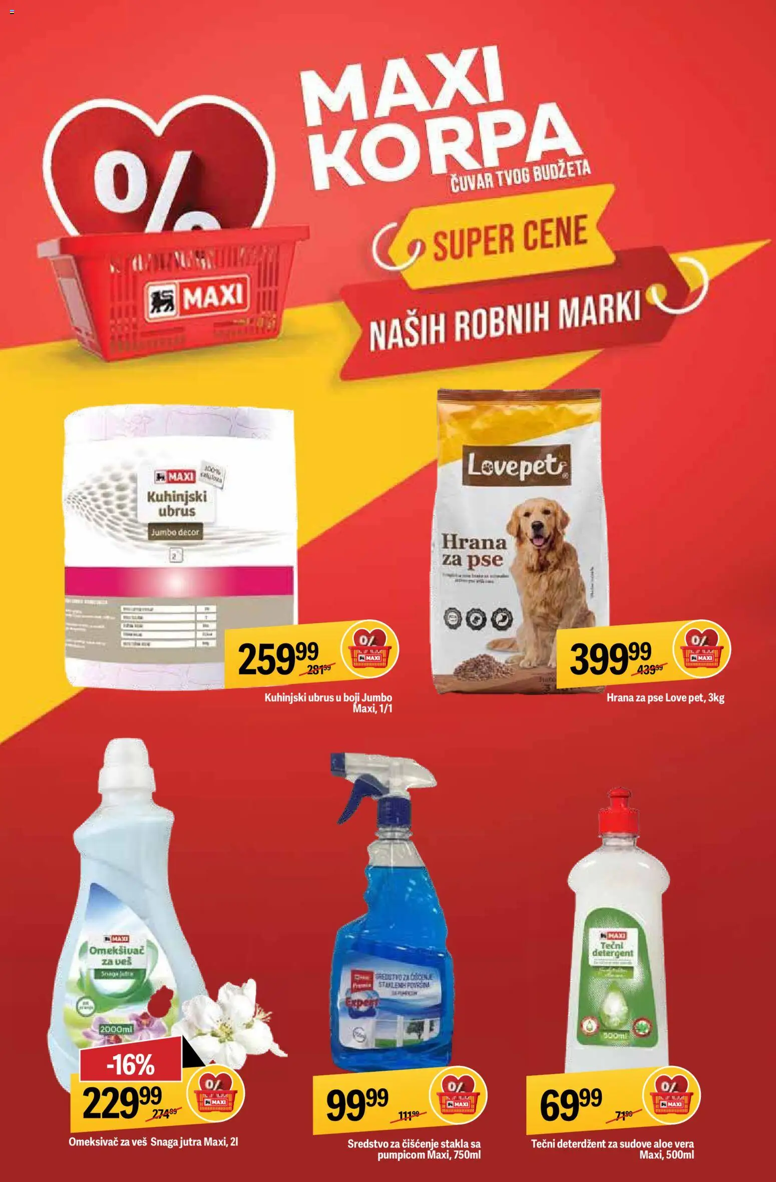 Maxi katalog katalog - važi od 19.03.2026 | Strana: 8 | Proizvode: Deterdžent, Deterdžent za sudove, Hrana za pse, Korpa