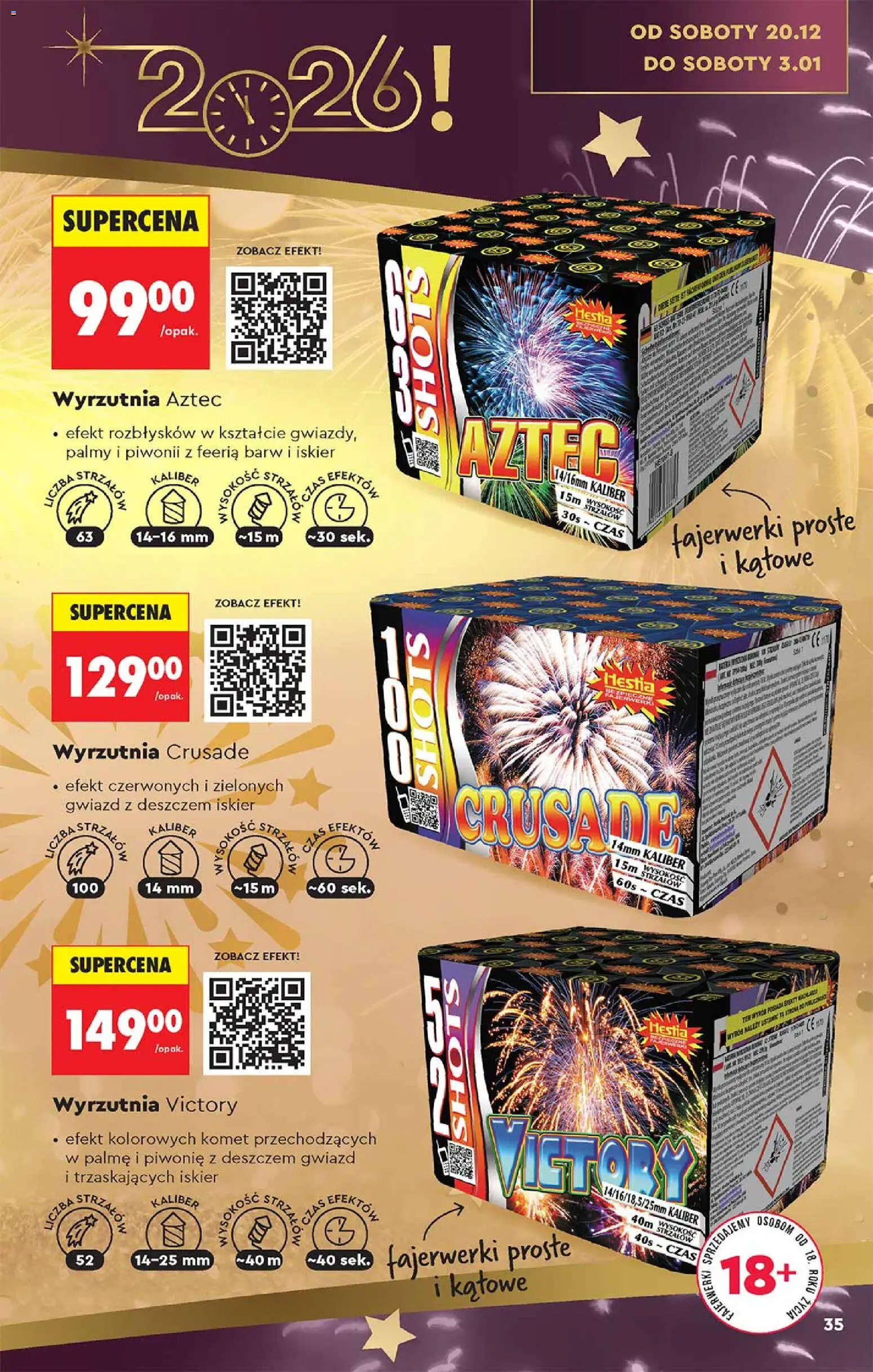 Biedronka gazetka - Hity i inspiracje od 13.12.2025 | Strona: 35 | Produkty: Wyrzutnia, Fajerwerki