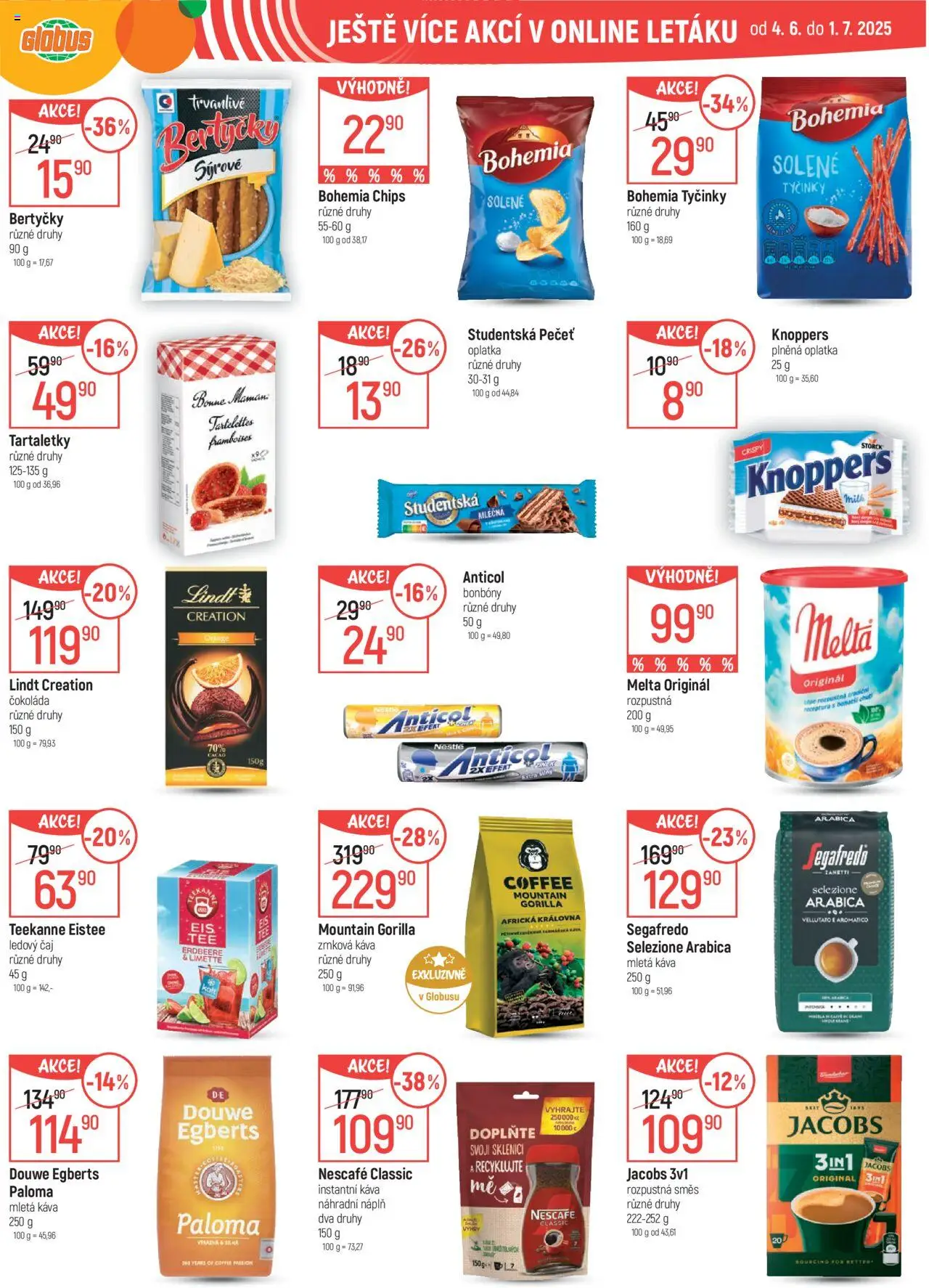 Globus leták - Ostrava od 11.06.2025 | Strana: 49 | Produkty: Tyčinky, Studentská pečeť, Bohemia chips, Ledový čaj