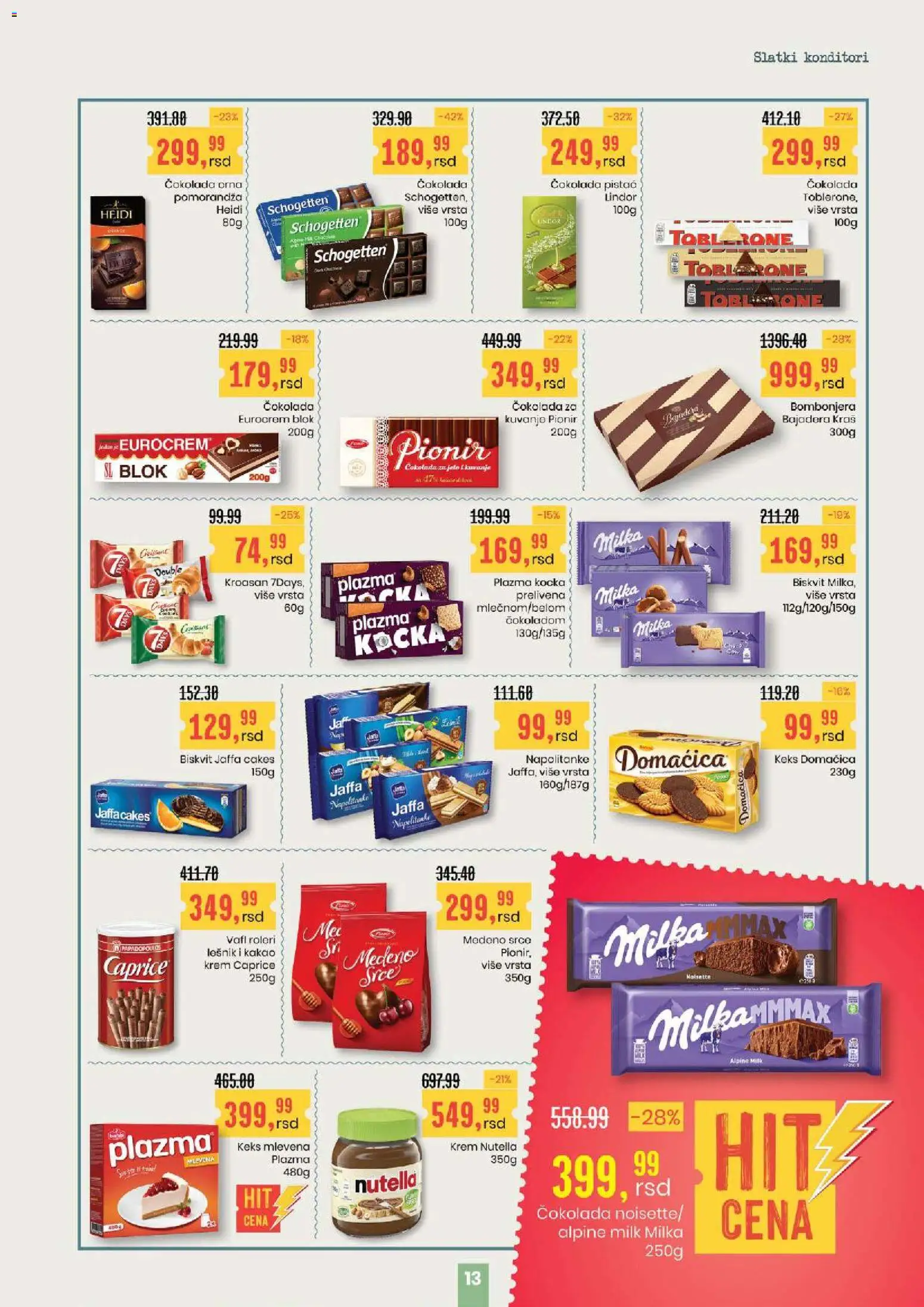 Aroma Market katalog - važi od 19.03.2026 | Strana: 13 | Proizvode: Roleri, Kroasan, Domaćica, Pomorandza