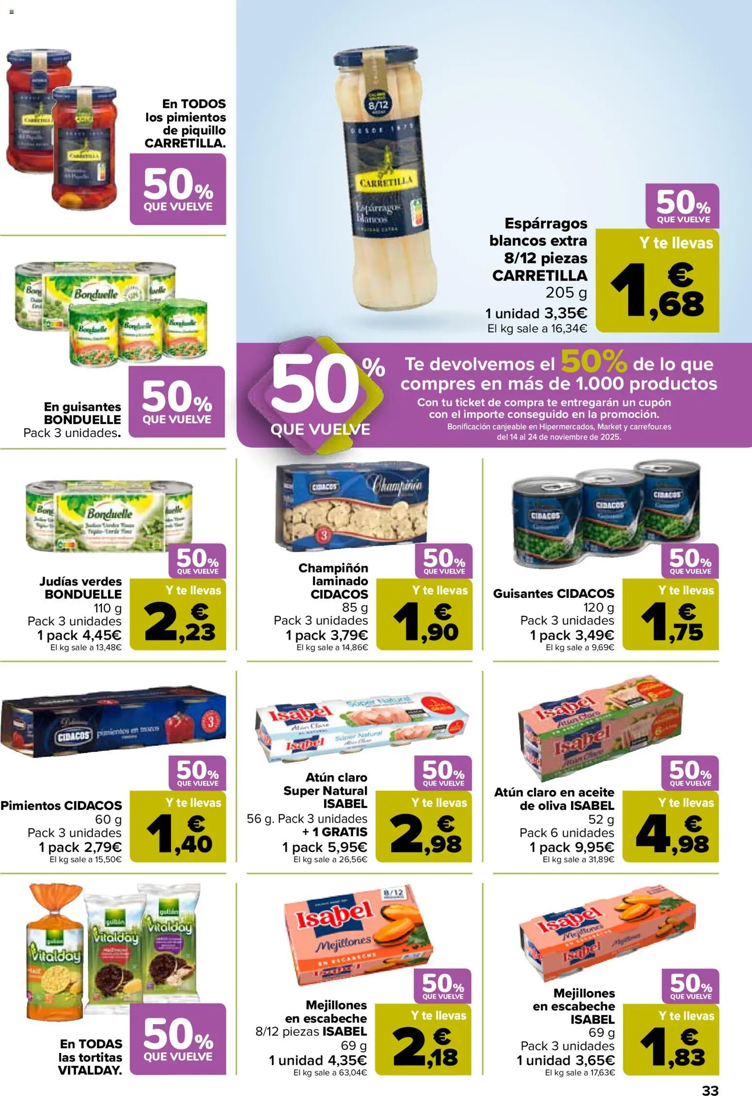 Carrefour folleto │ válido desde el 28.10.2025 | Página: 33 | Productos: Aceite, Νερό καρύδας, Té, Atún claro