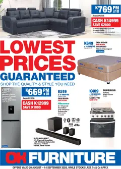 Preview of OK Furniture specials valid from 20.08.2025