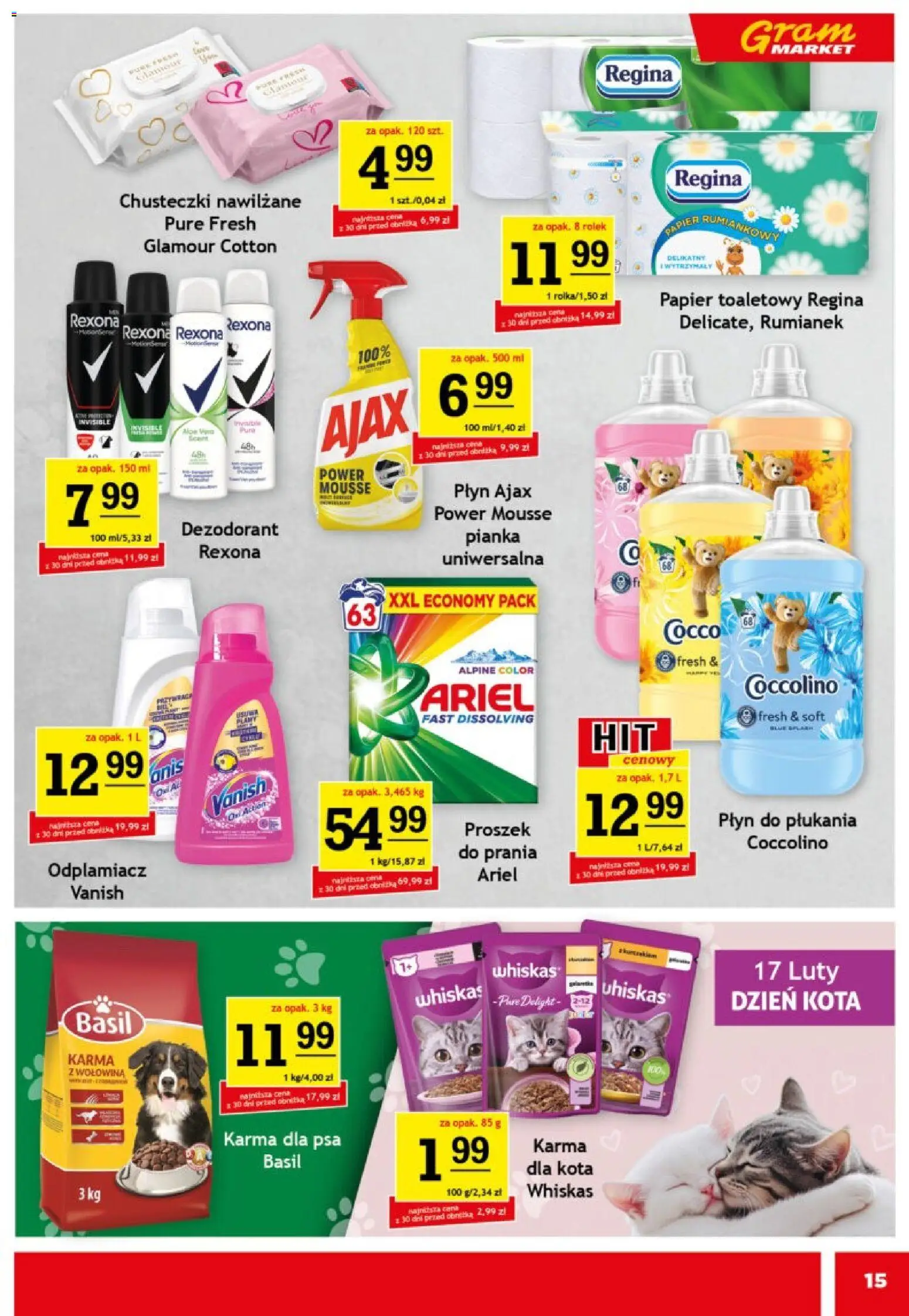 Gram Market Gazetka od 11.02.2026 | Strona: 15 | Produkty: Vanish, Papier toaletowy, Ariel, Wołowina
