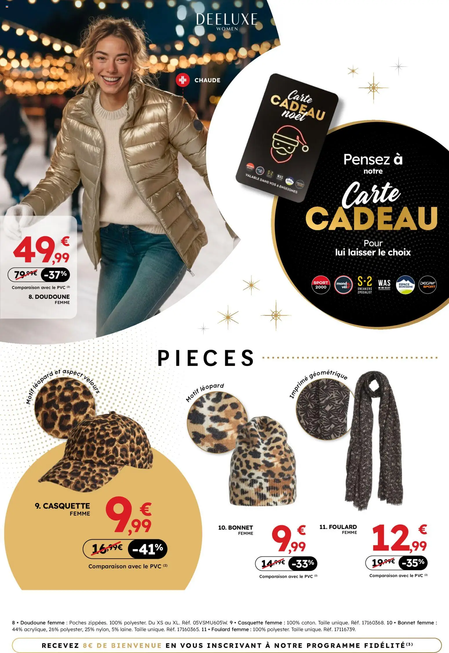 {H1} | Page: 11 | Produits: Bonnet, Doudoune femme, Foulard, Casquette