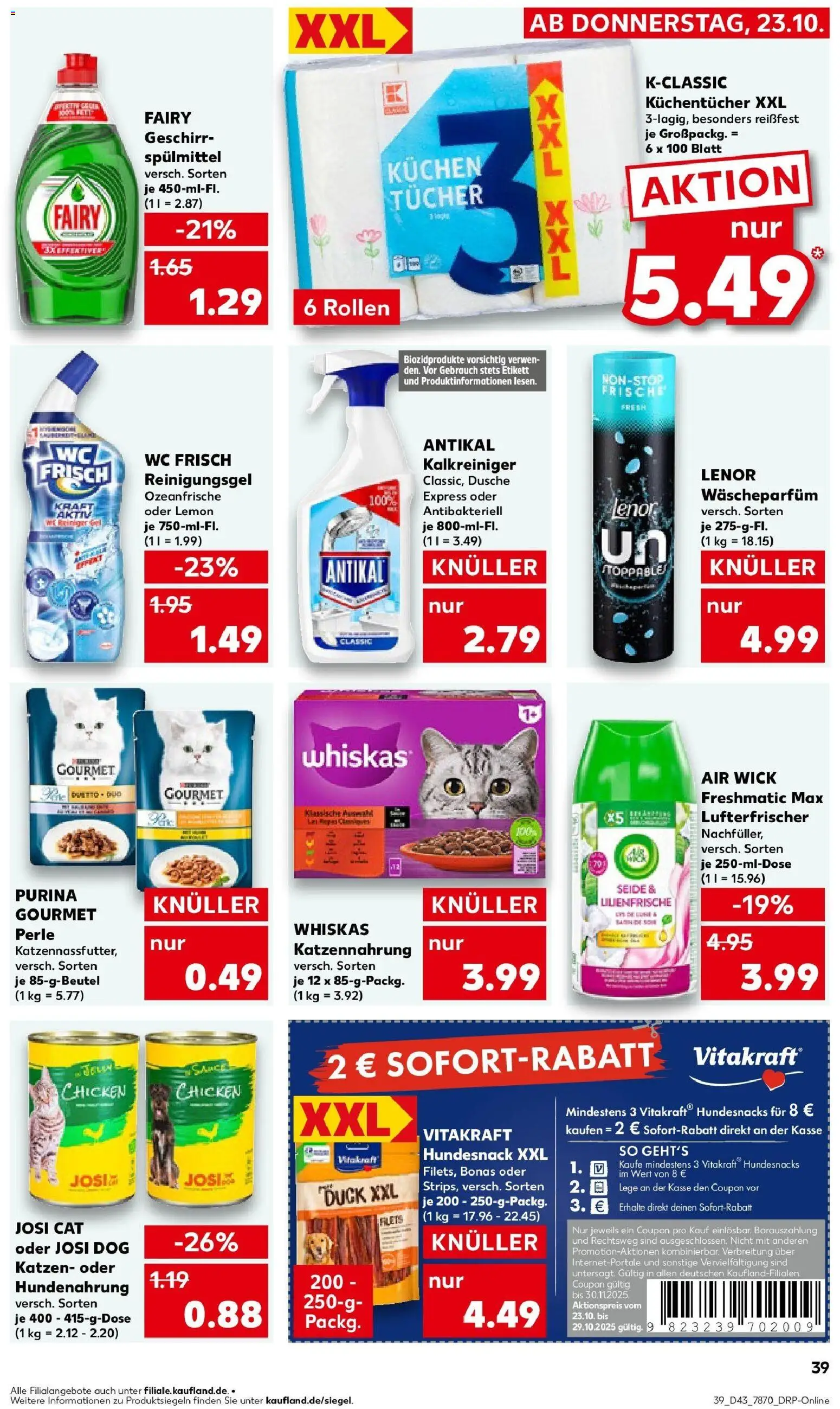 Kaufland prospekt Karlsruhe	 – gültig ab 27.10.2025 | Seite: 39 | Produkte: Dusche, Wc frisch, Kuchen, Whiskas