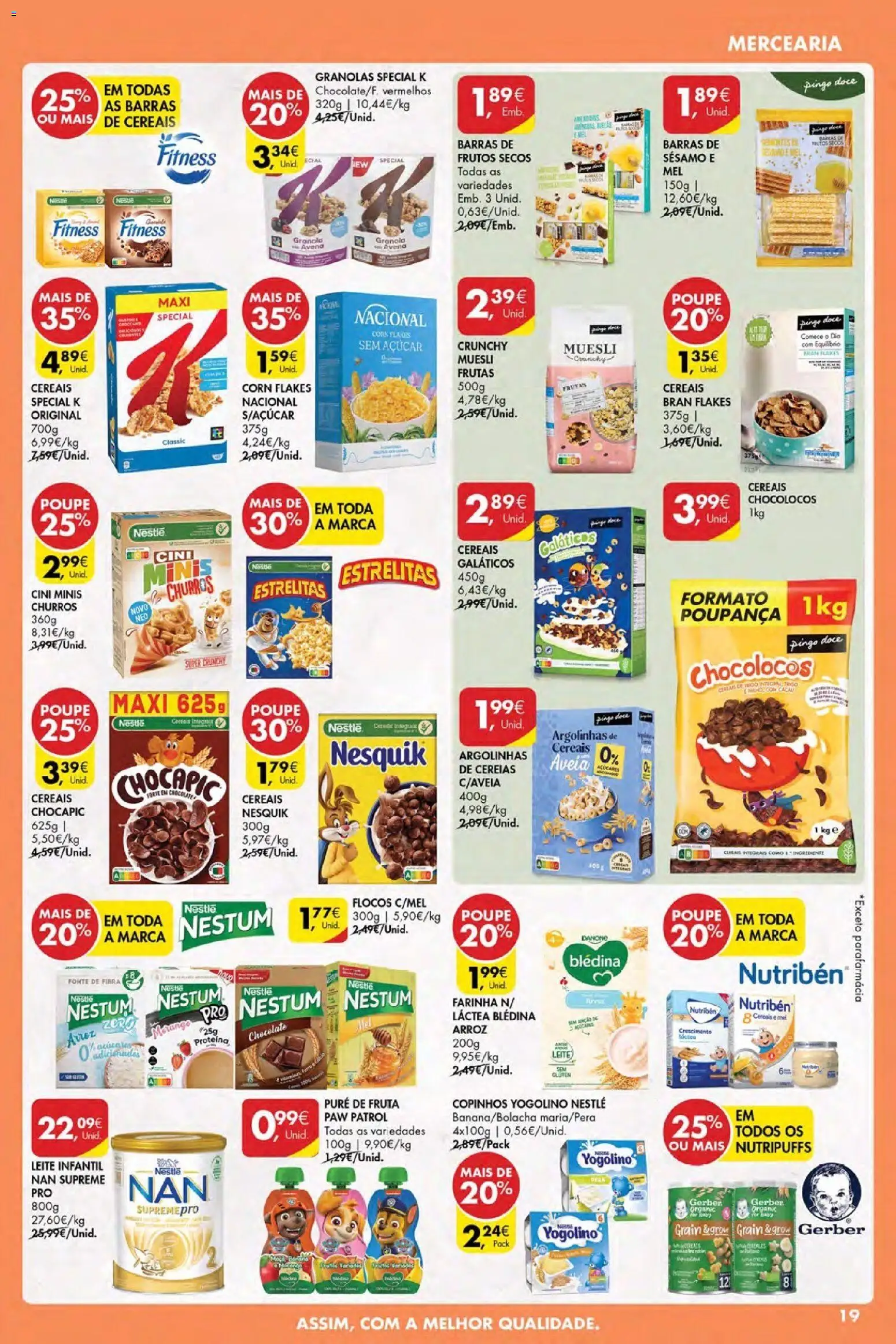 Pingo Doce Poupe Esta Semana Açores │ válido de 20.11.2025 | Página: 19 | Produtos: Aveia, Leite, Chocolate, Proteina