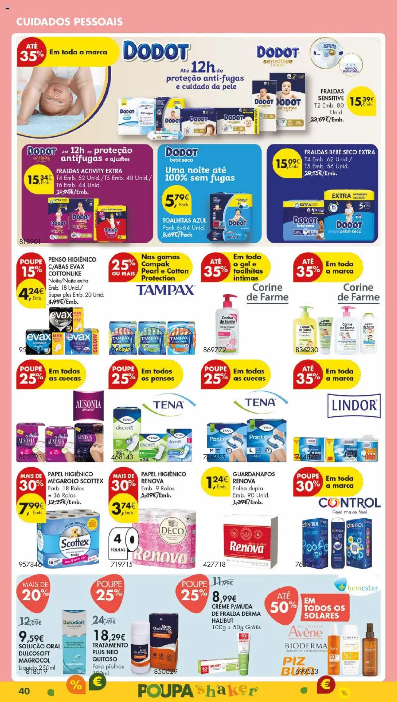 Pingo Doce folheto │ válido de 05.08.2025 | Página: 44 | Produtos: Pó, Guardanapos, Creme, Cuecas