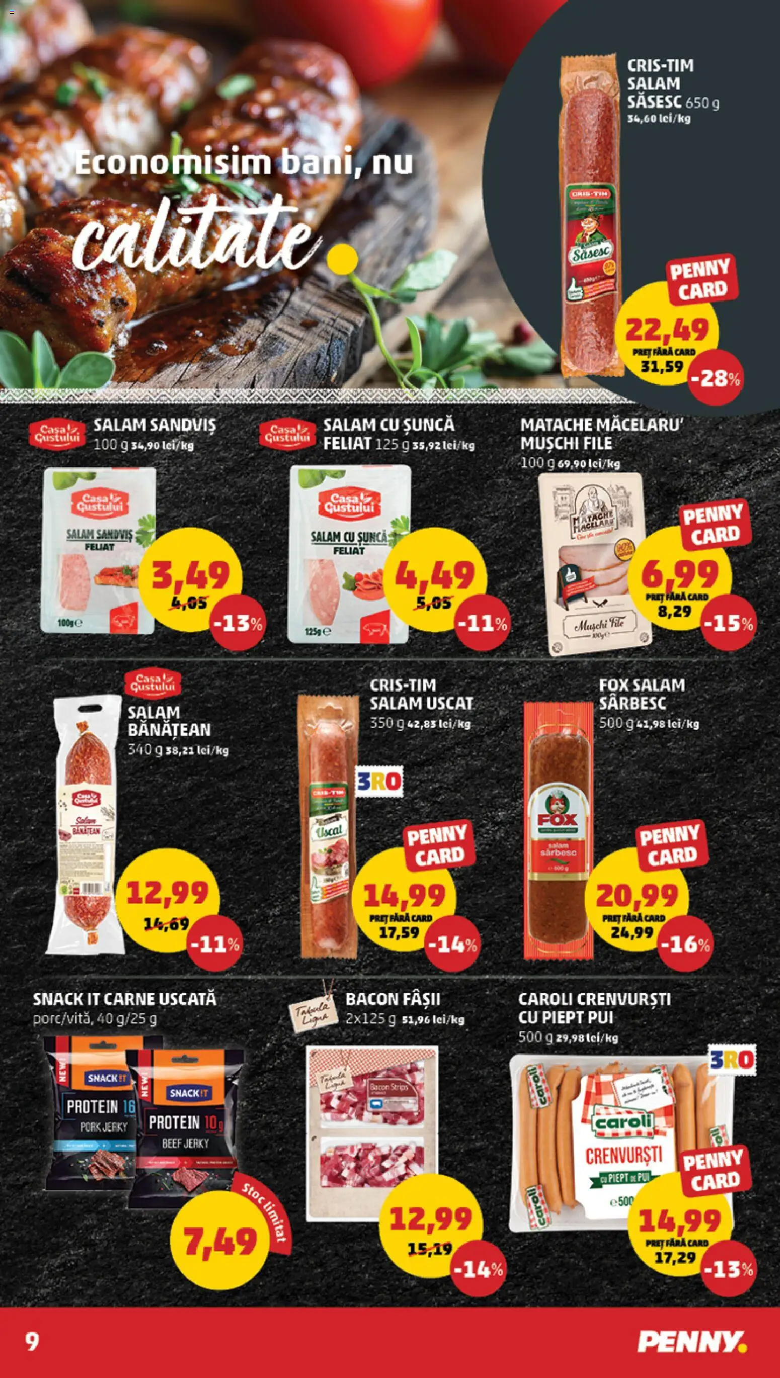 Noul catalog PENNY – valabil de la 10.12.2025 | Pagină: 9 | Produse: Hacıyatmaz Kedi Oyuncağı, Bacon, Salam, Șuncă