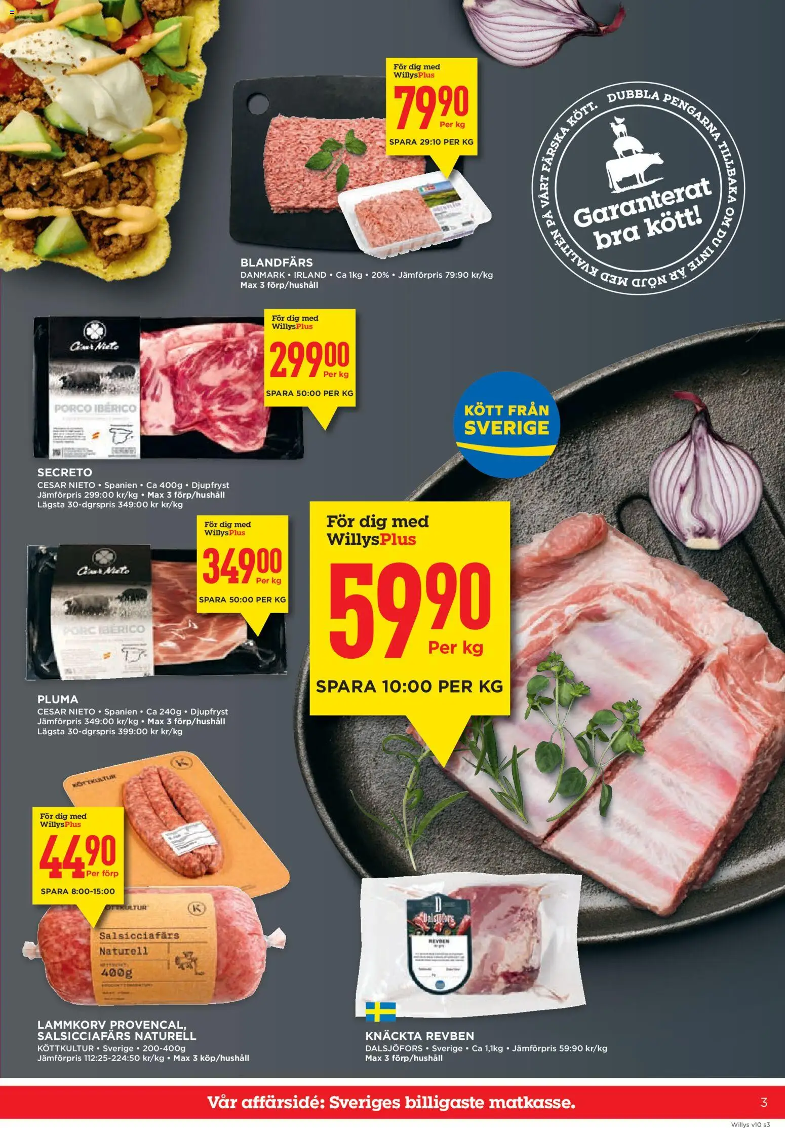 Willys reklamblad aktuell från 02.03.2026 | Sida: 3 | Produkter: Blandfärs