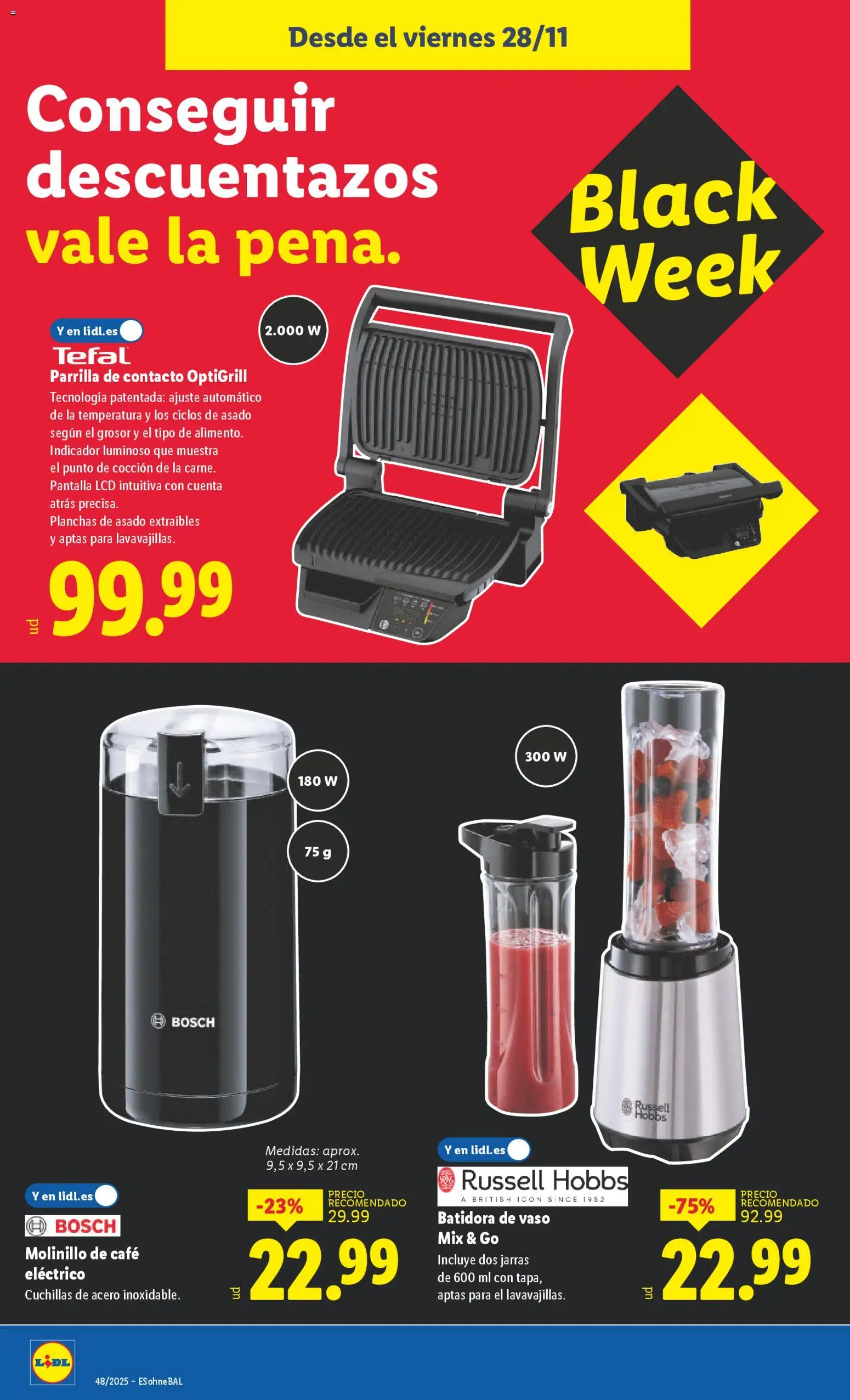 Lidl - Black Friday │ válido desde el 24.11.2025 | Página: 16 | Productos: Café, Parrilla, Batidora
