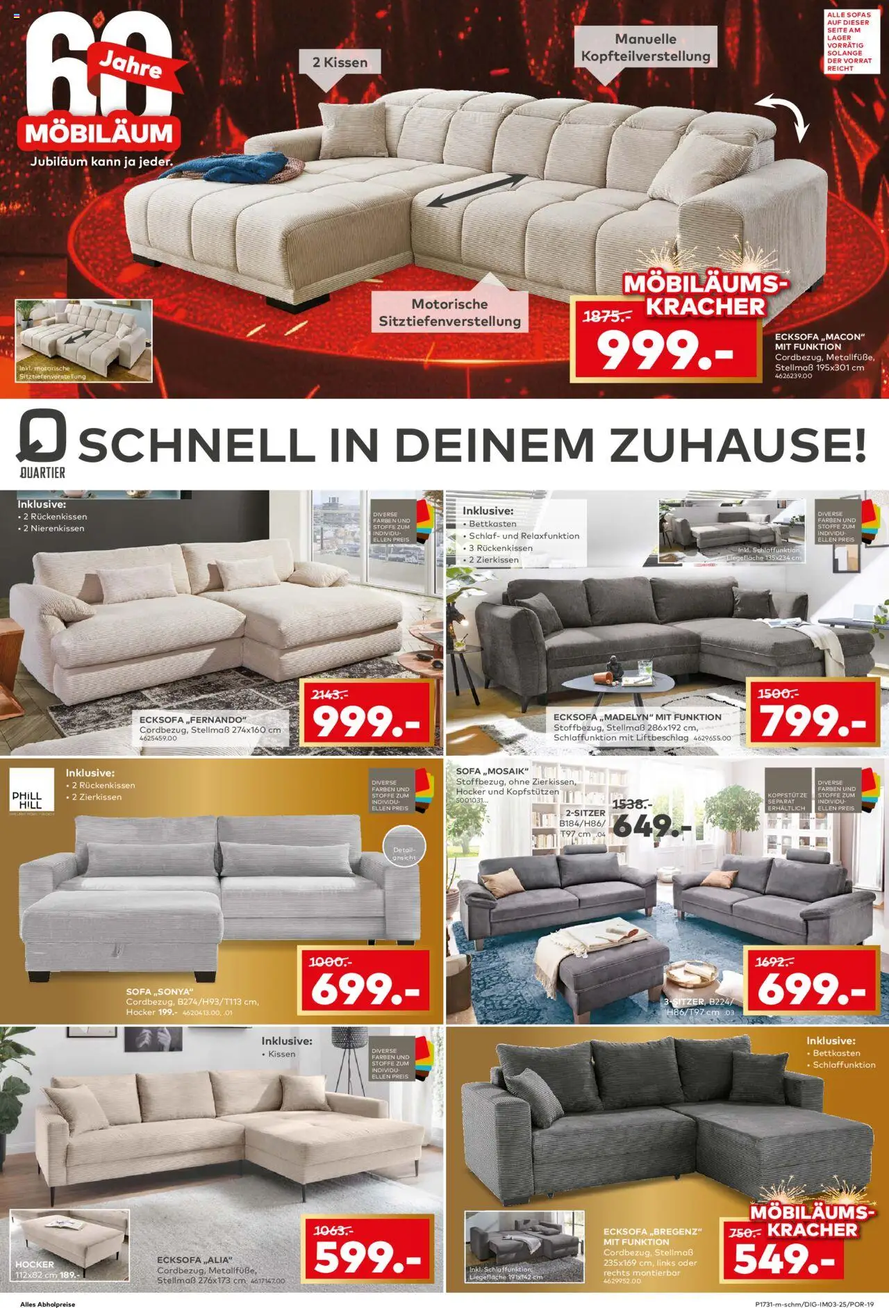 Porta! Prospekt  Laatzen – gültig ab 19.10.2025 | Seite: 3 | Produkte: Hocker, Ecksofa, Kissen, Sofa