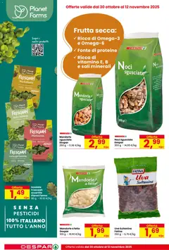 Anteprima del volantino Despar Trieste catalogo valido a partire dal 30.10.2025 | Pagina: 6 | Prodotti: Misticanza, Frutta, Mandorle, Lattuga