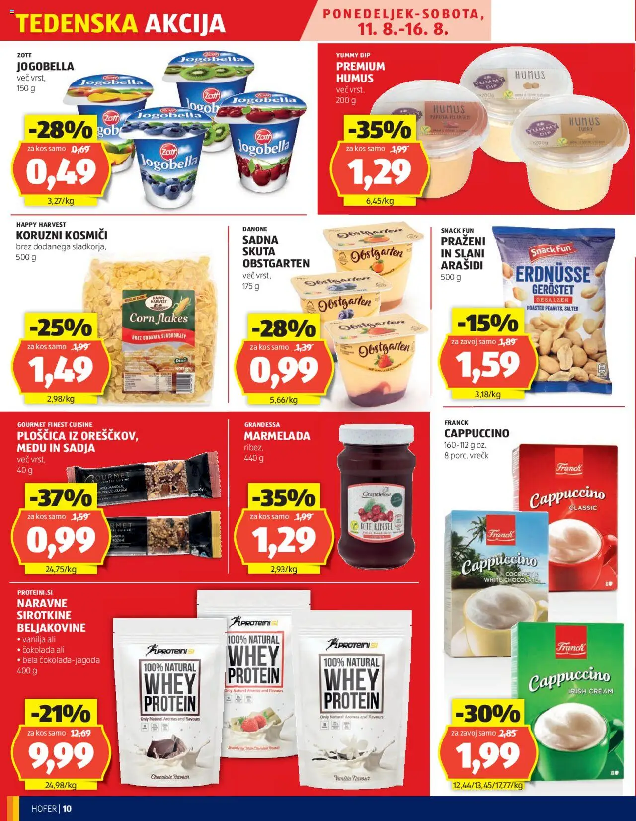 Hofer katalog │ velja od 07.08.2025 | Stran: 10 | Izdelki: Arašidi, Kos, Kosmici, Skuta