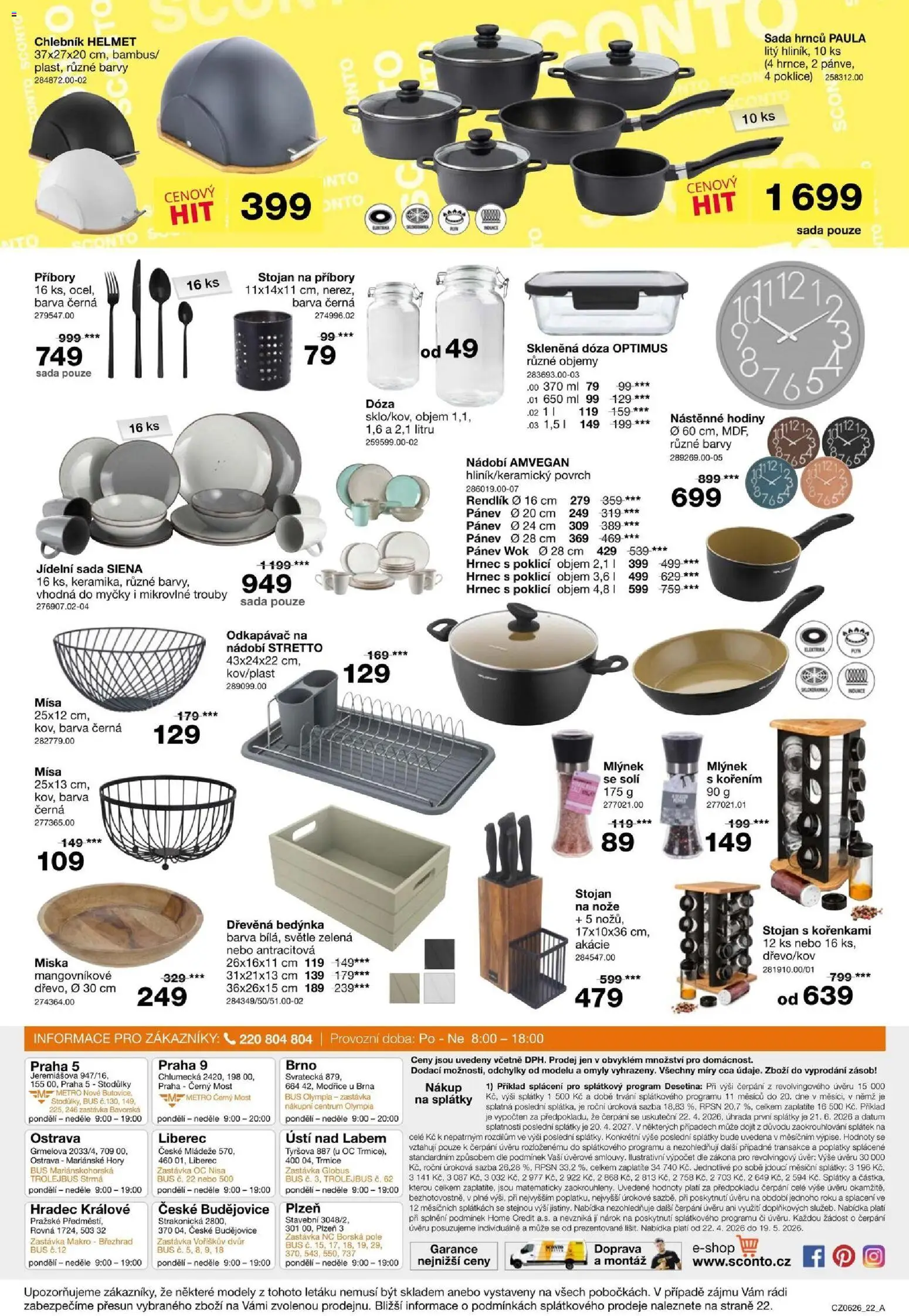 Sconto nábytek leták od 22.04.2026 | Strana: 22 | Produkty: Stojan na nože, Pánev, Odkapávač na nádobí, Chlebník