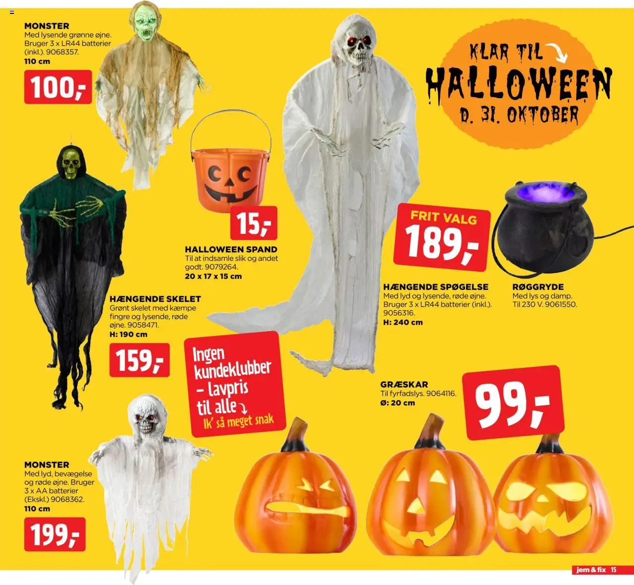 Jem & fix tilbudsavis – gyldig fra 12.10.2025 | Side: 15 | Produkter: Græskar, Slik, Batterier, Lyd