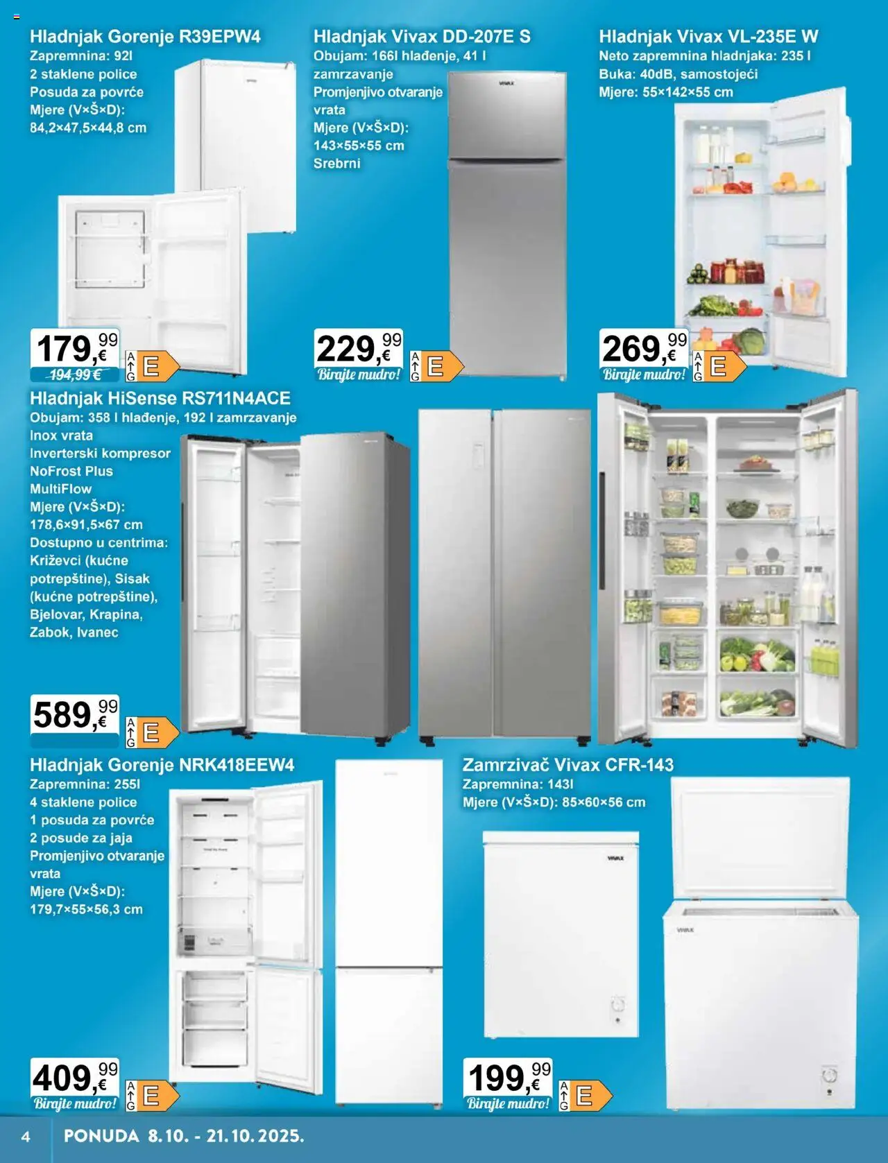 KTC katalog | vrijedi od 08.10.2025 | Stranica: 4 | Proizvodi: Povrće, Kompresor, Hladnjak, Zamrzivač