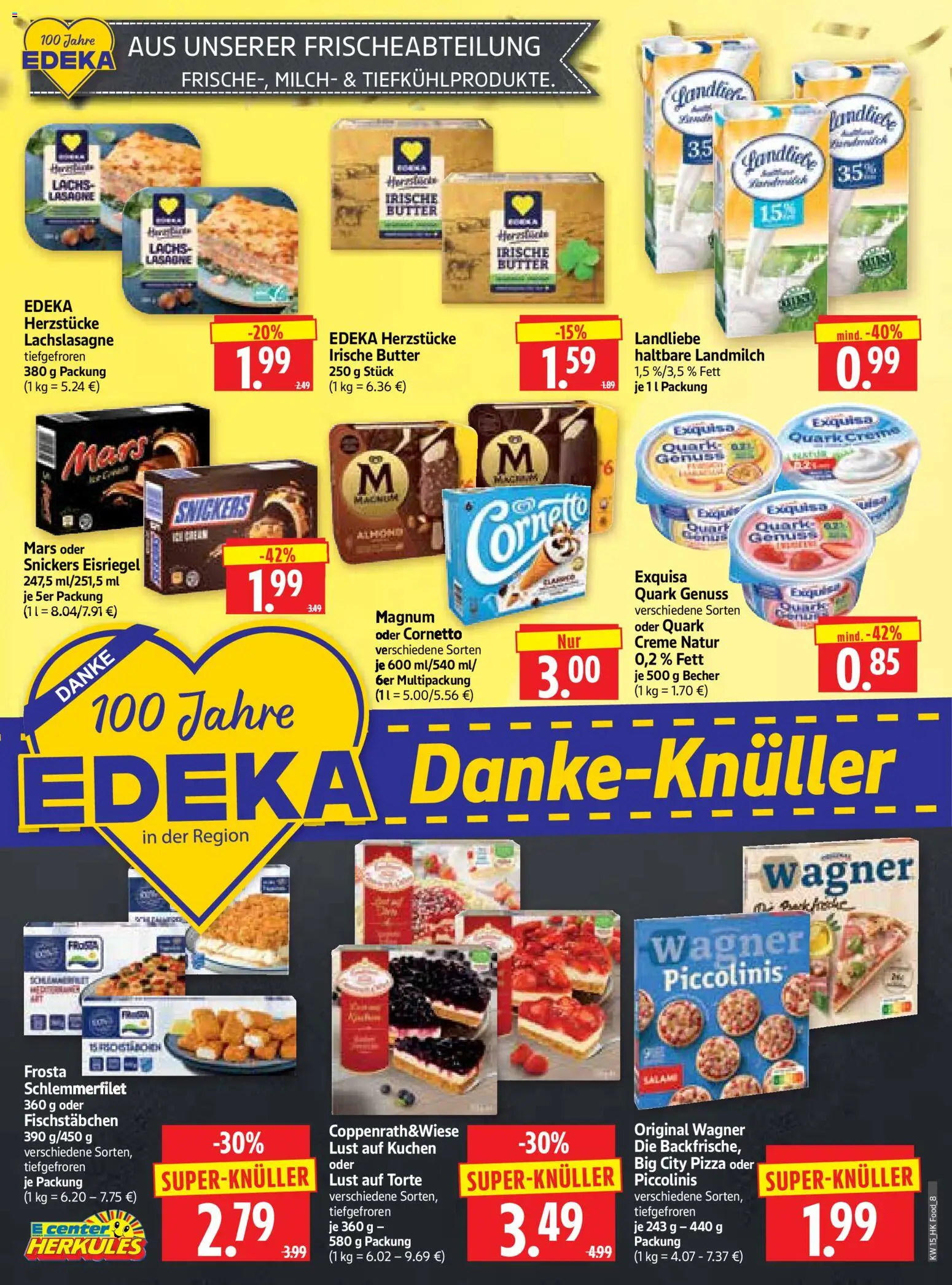 HERKULES Prospekt 	 – gültig ab 07.04.2026 | Seite: 8 | Produkte: Butter, Snickers, Mars, Fischstabchen