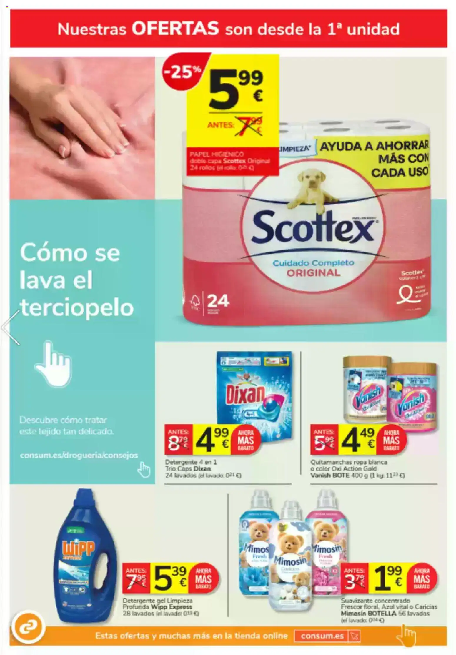 Consum folleto │ válido desde el 20.11.2025 | Página: 20 | Productos: Quitamanchas, Detergente, Ropa, Suavizante