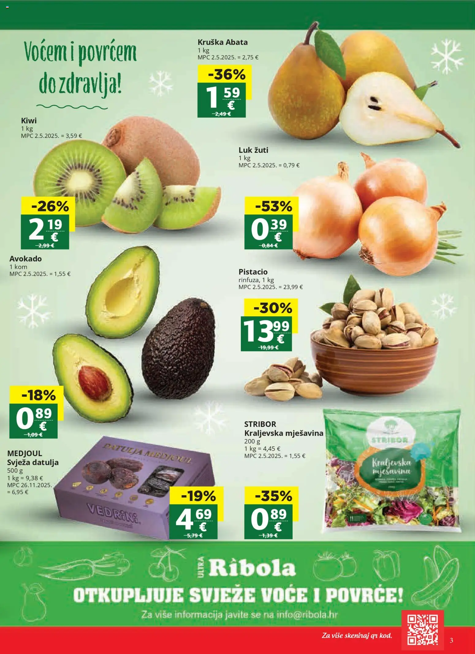 Ribola katalog | vrijedi od 10.12.2025 | Stranica: 3 | Proizvodi: Luk, Povrće, Voće, Kruška