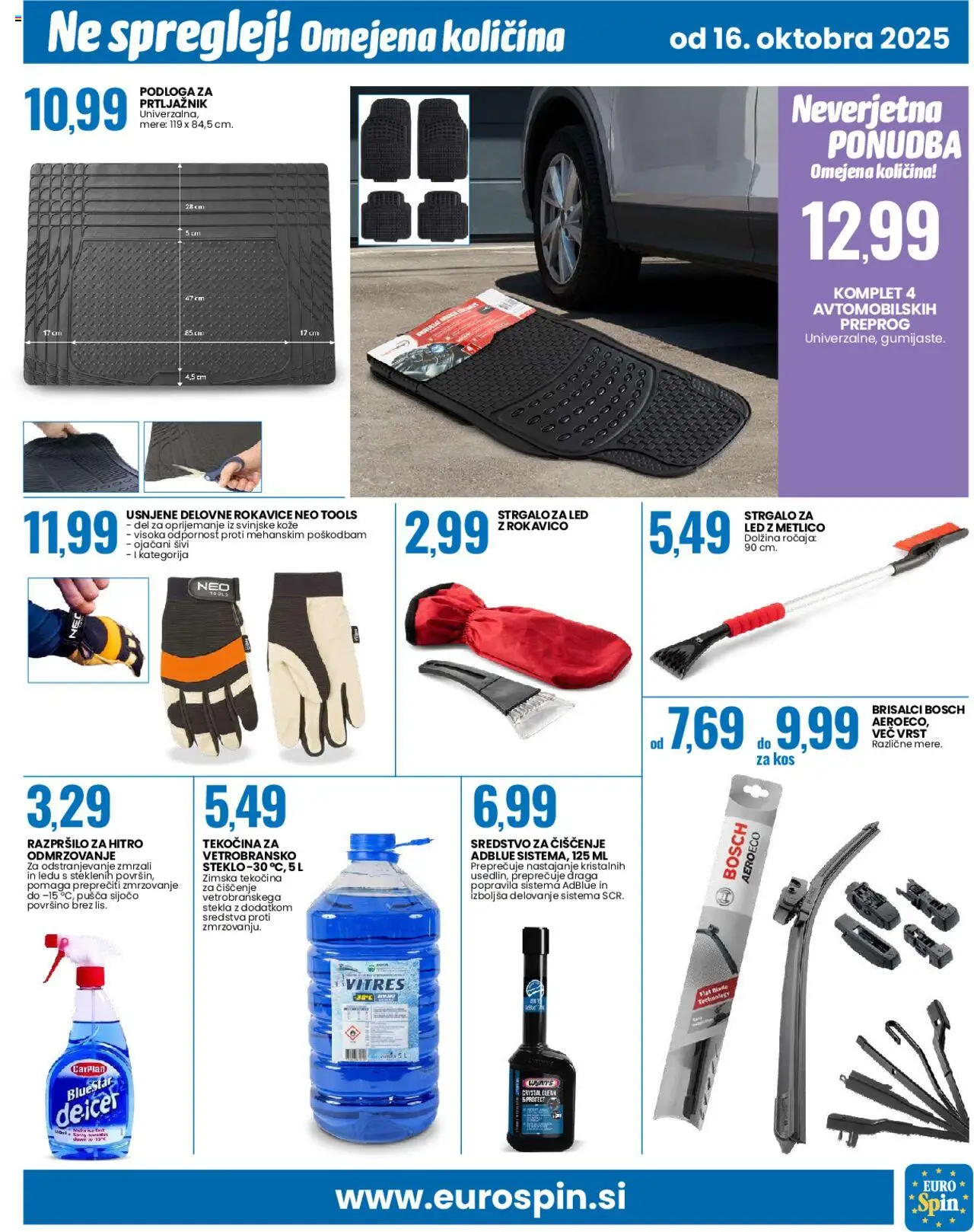 Novi Eurospin katalog ponudbe – veljaven od 16.10.2025 | Stran: 13 | Izdelki: Kos, Podloga, Rokavice