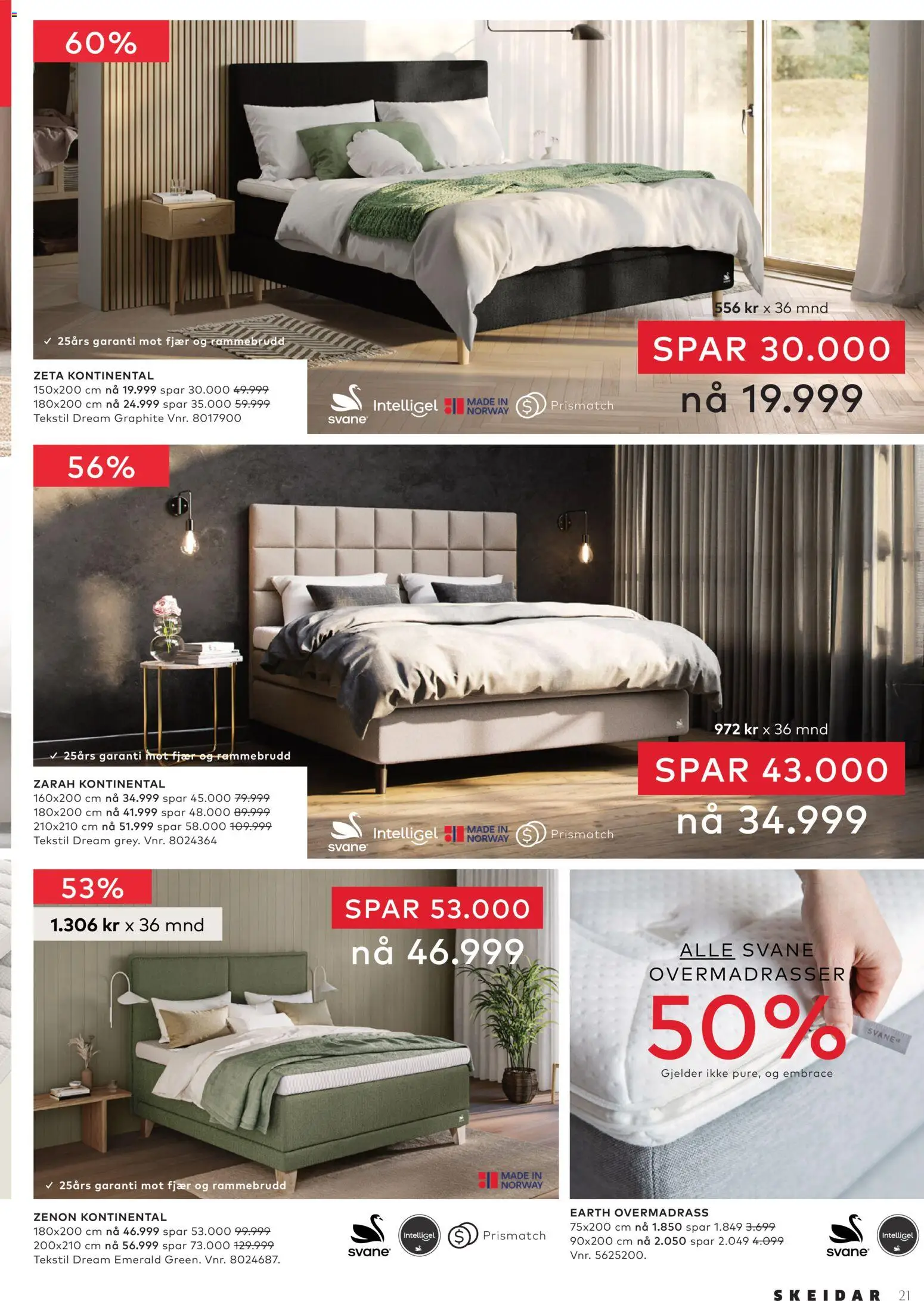 {H1} | Side: 21 | Produkter: Overmadrass