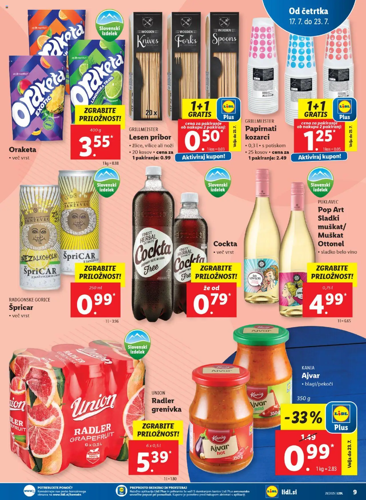 Lidl - Maribor │ velja od 17.07.2025 | Stran: 17 | Izdelki: Pribor, Ajvar, Radler, Vino