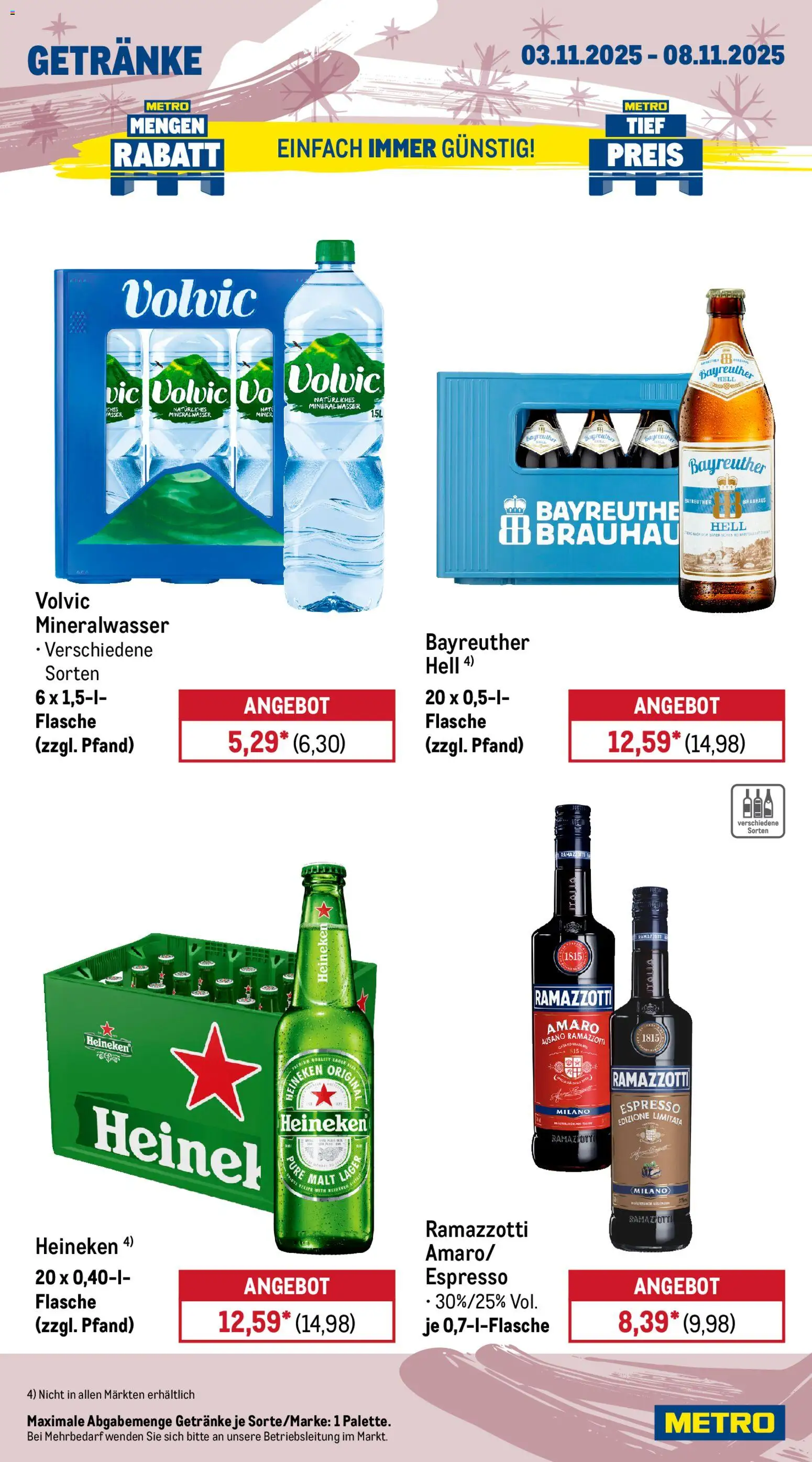 Metro - Black Friday – gültig ab 03.10.2025 | Seite: 15 | Produkte: Mineralwasser, Heineken, Volvic, Ramazzotti