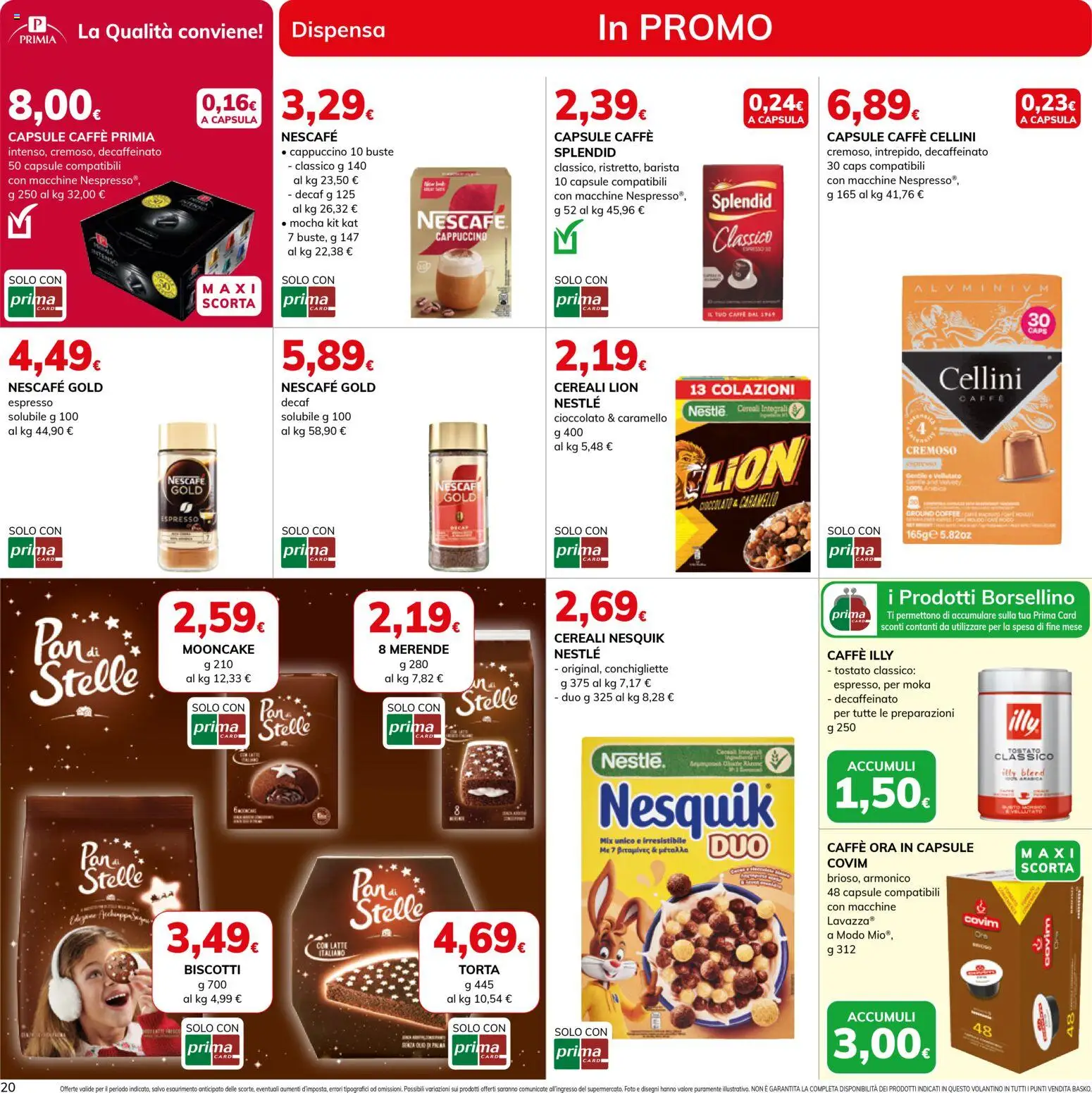 Volantino Basko del 11.11.2025 | Pagina: 20 | Prodotti: Caffè, Cioccolato, Cereali, Torta