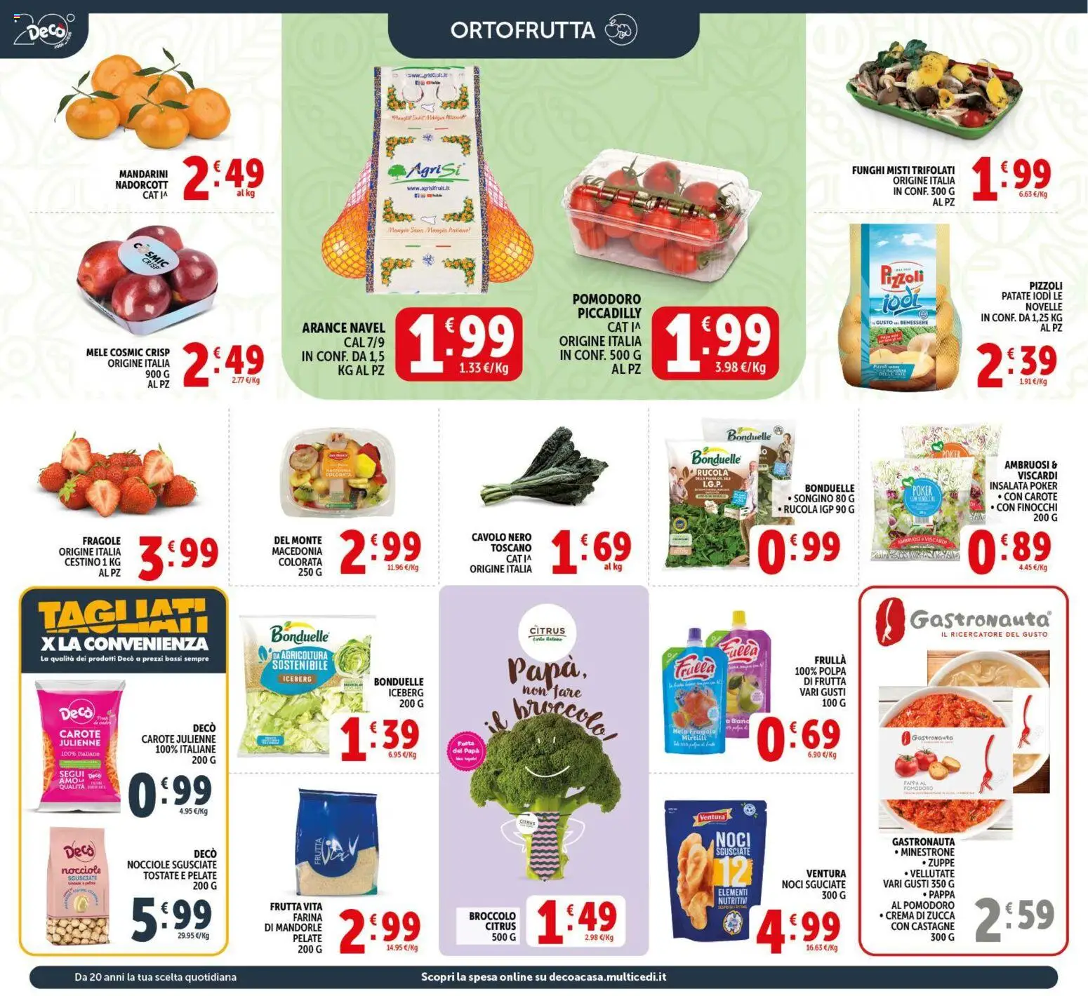 Volantino Decò del 17.03.2026 | Pagina: 8 | Prodotti: Rucola, Mandarini, Cavolo, Nocciole