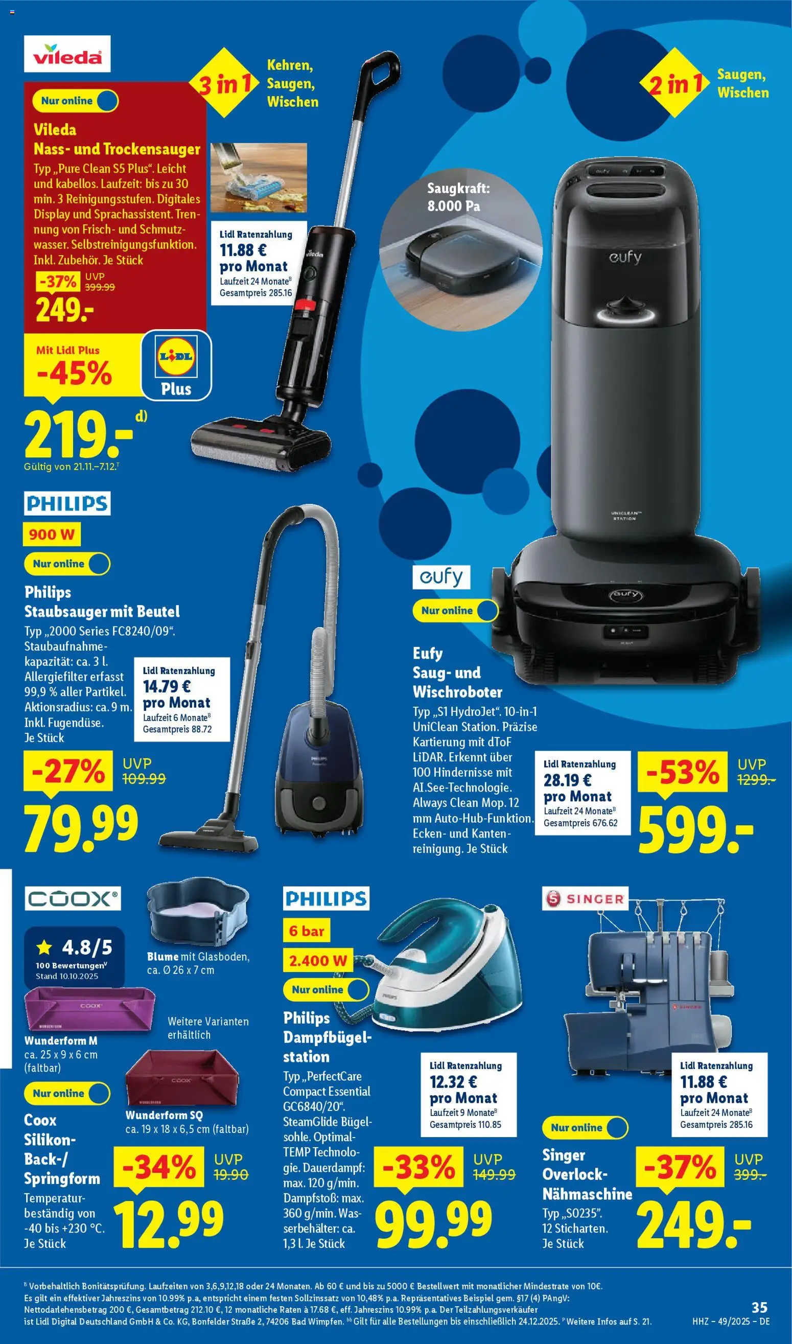Lidl Prospekt Steinheim am Albuch – gültig ab 01.12.2025 | Seite: 5 | Produkte: Philips, Staubsauger, Nähmaschine, Bad